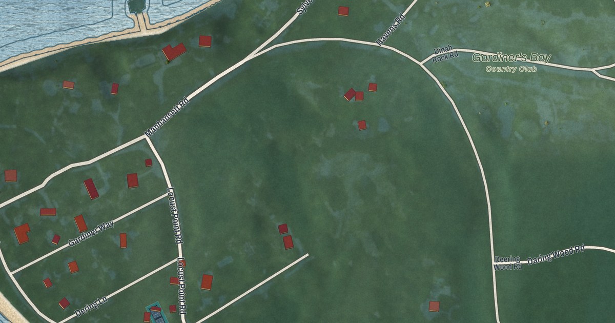 Map of Dering Harbor, New York in 2026