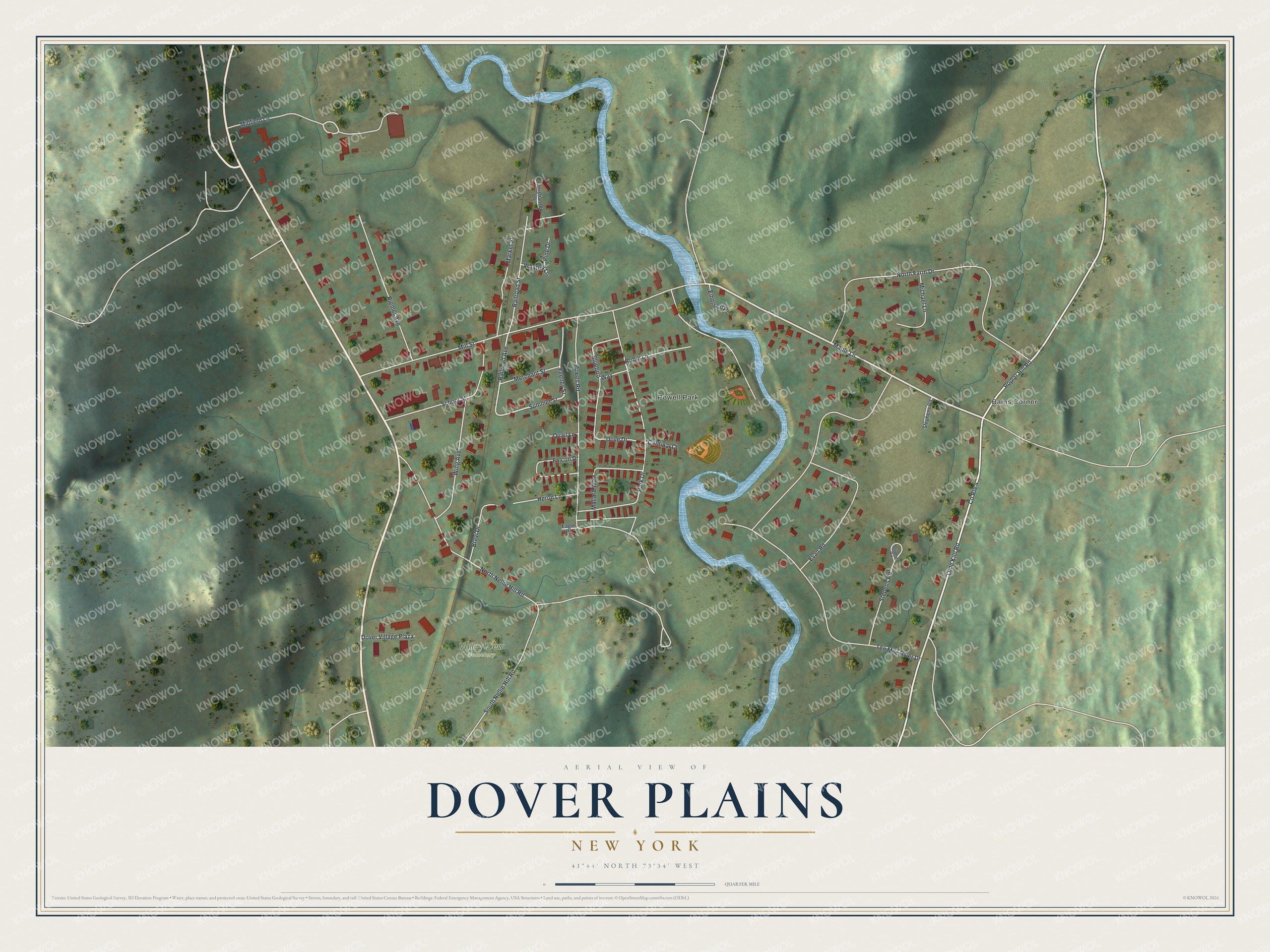 Watermarked full-map preview of Dover Plains, New York