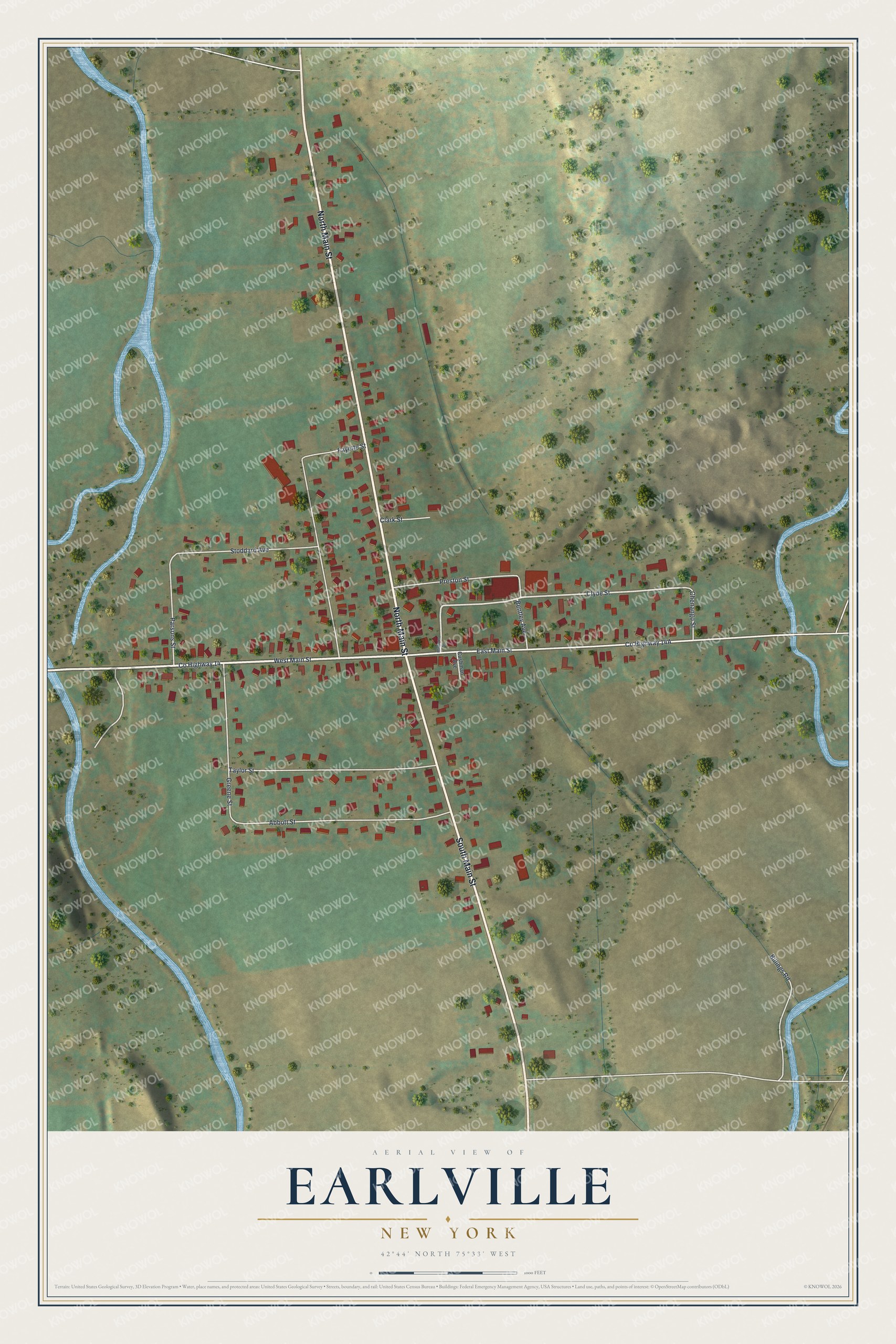 Watermarked full-map preview of Earlville, New York