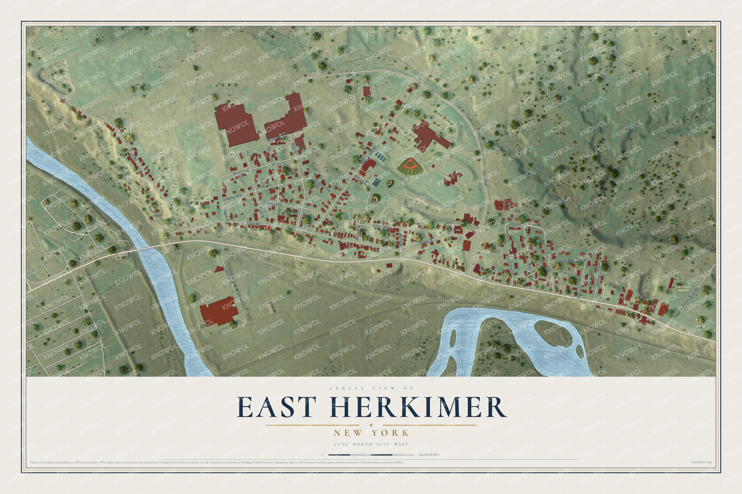 Watermarked full-map preview of East Herkimer, New York