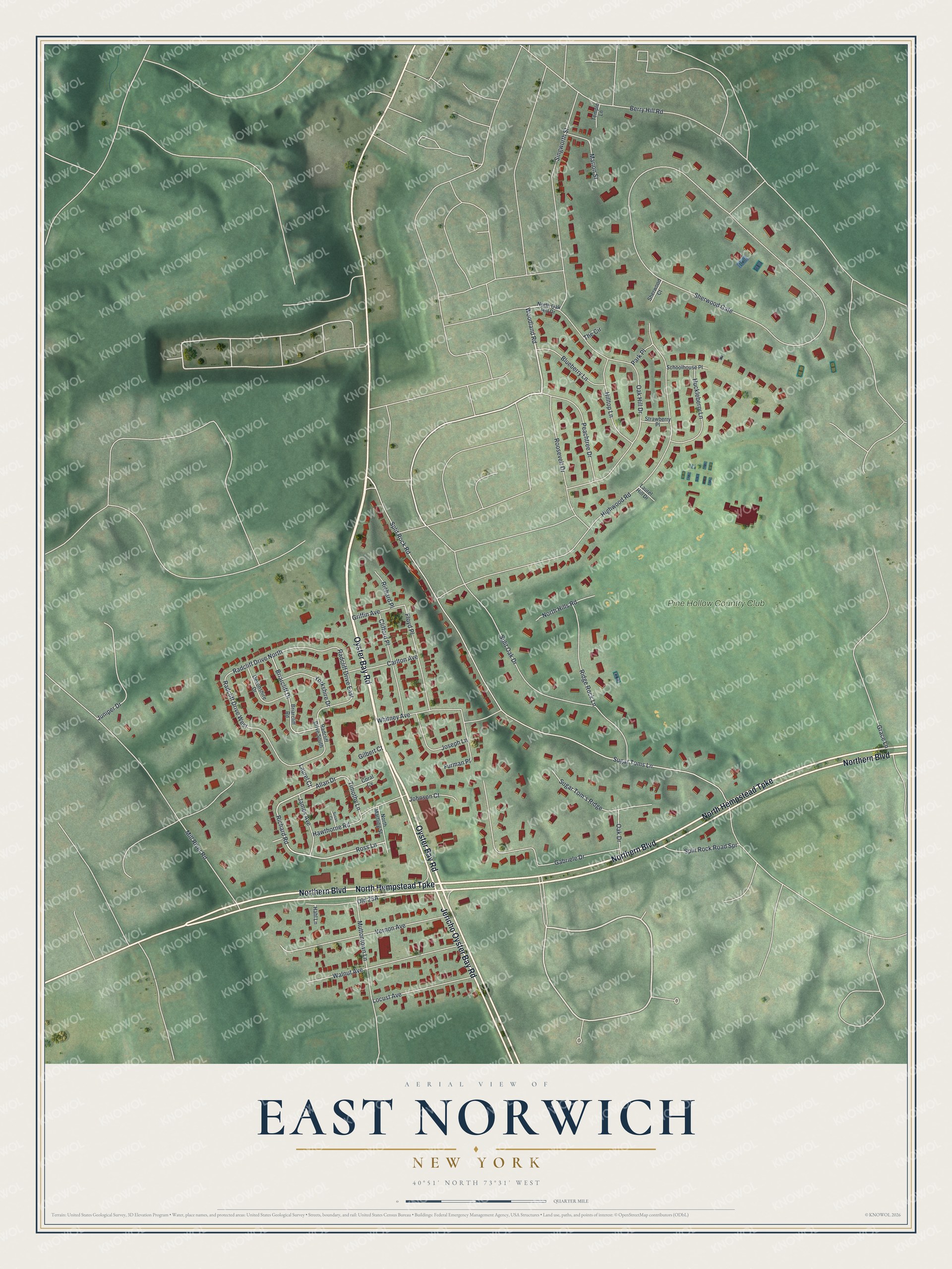 Watermarked full-map preview of East Norwich, New York