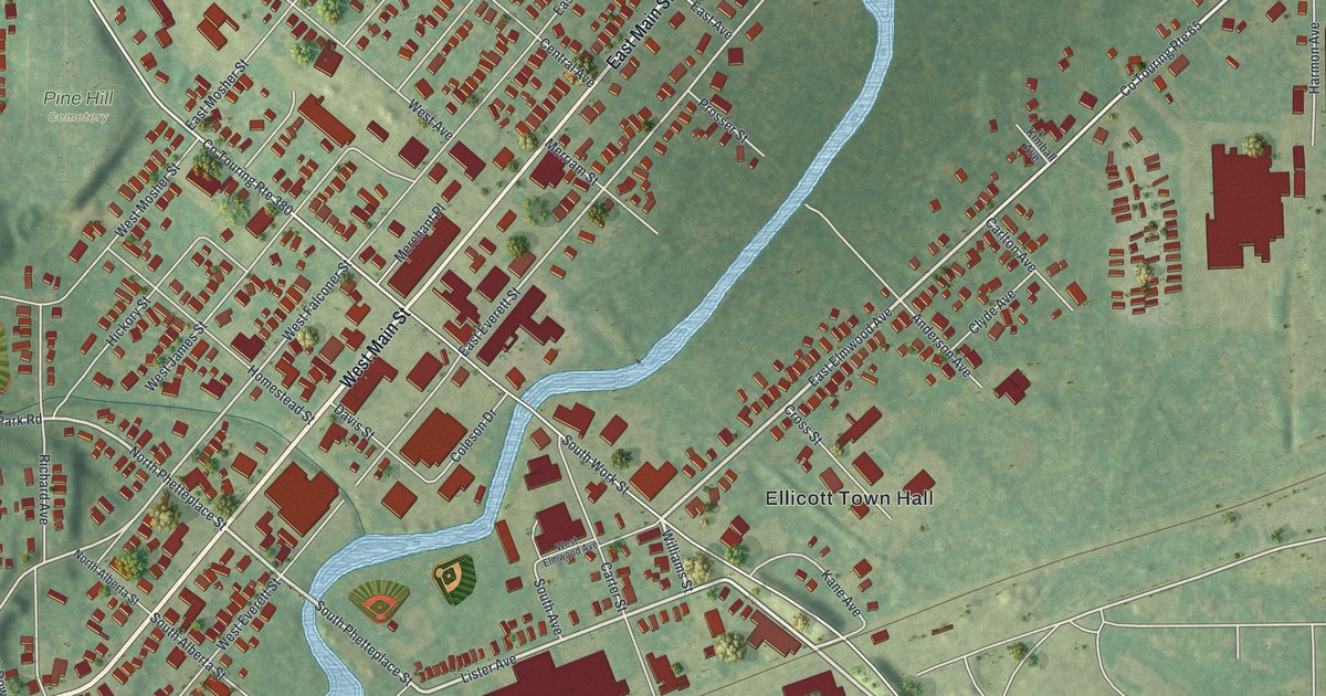 Map of Falconer, New York in 2026