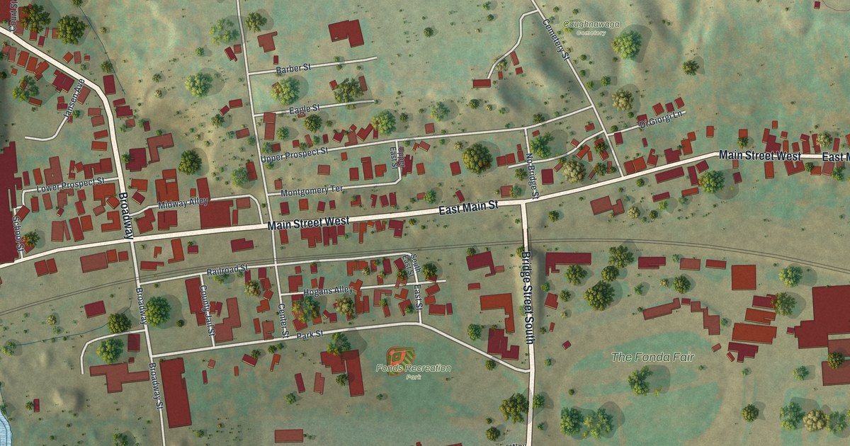 Map of Fonda, New York in 2026