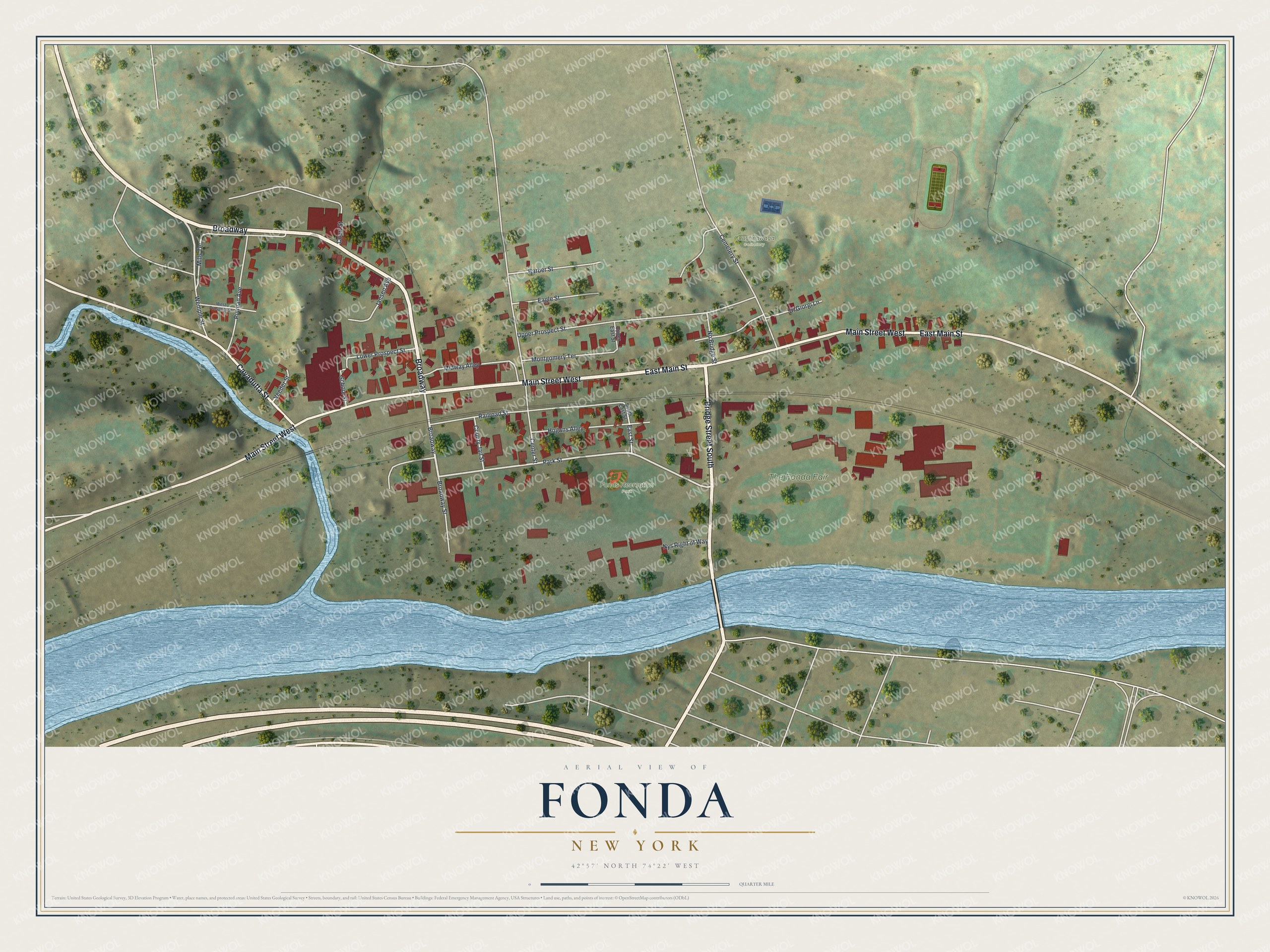 Watermarked full-map preview of Fonda, New York