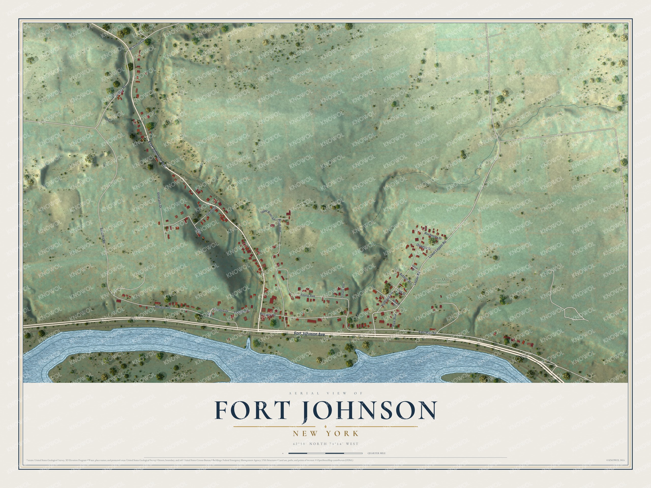 Watermarked full-map preview of Fort Johnson, New York