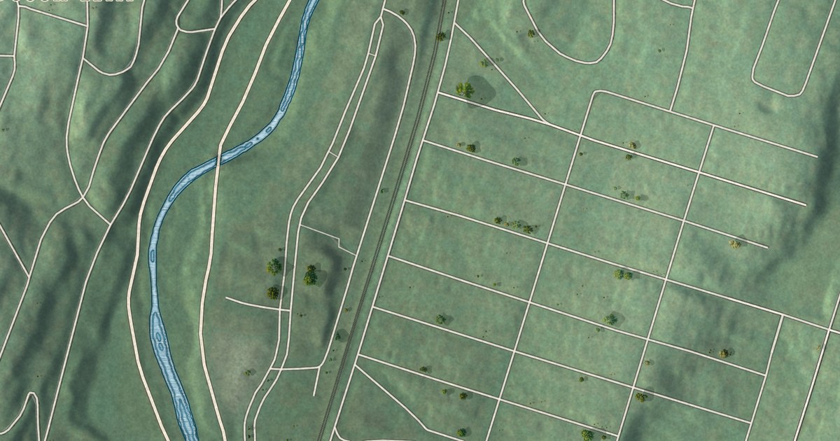 Close-up of streets and buildings in Greenville, Westchester County, New York