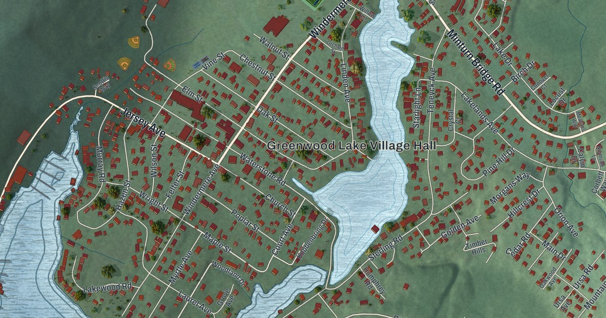 Map of Greenwood Lake, New York in 2026