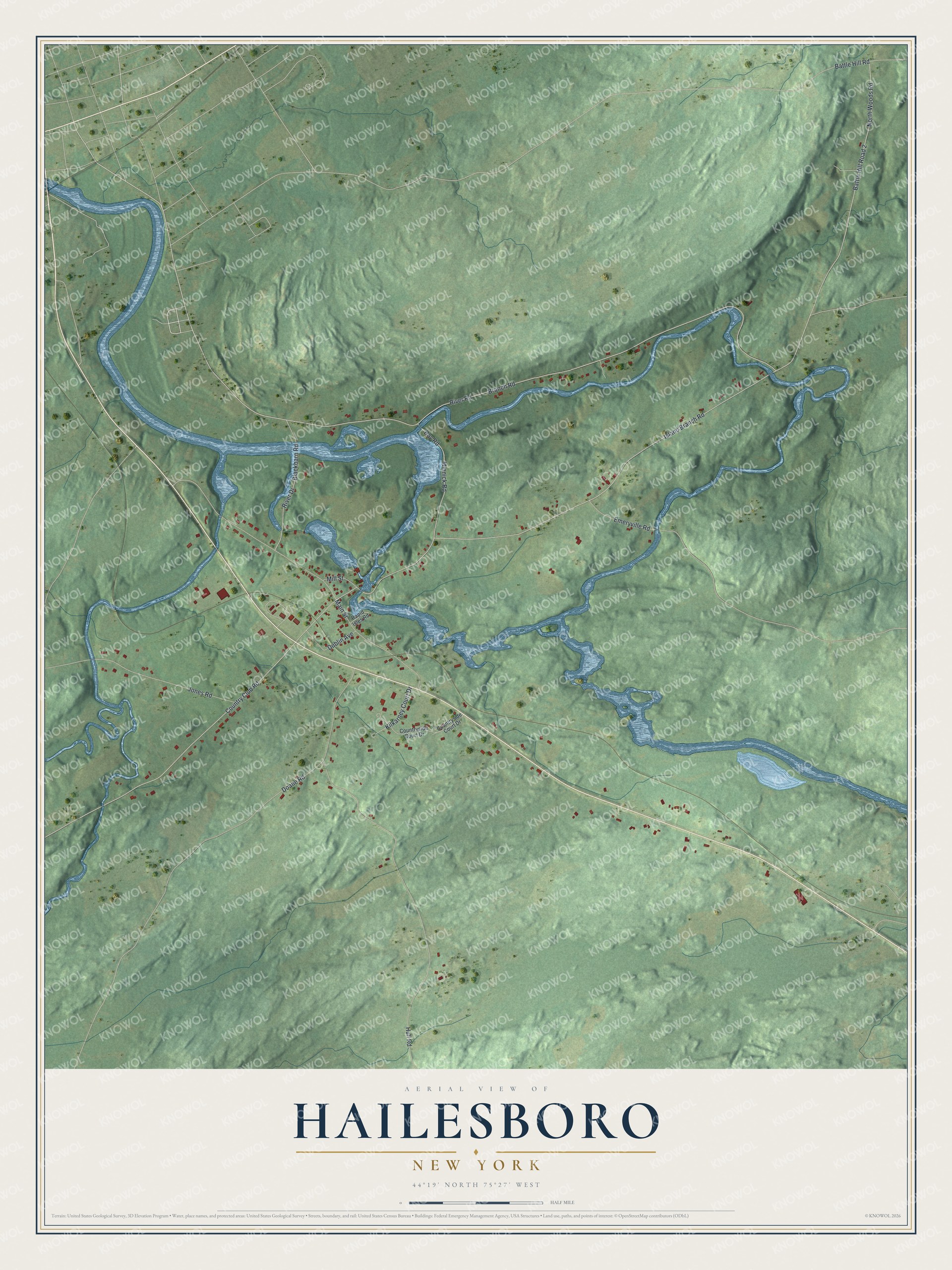 Watermarked full-map preview of Hailesboro, New York