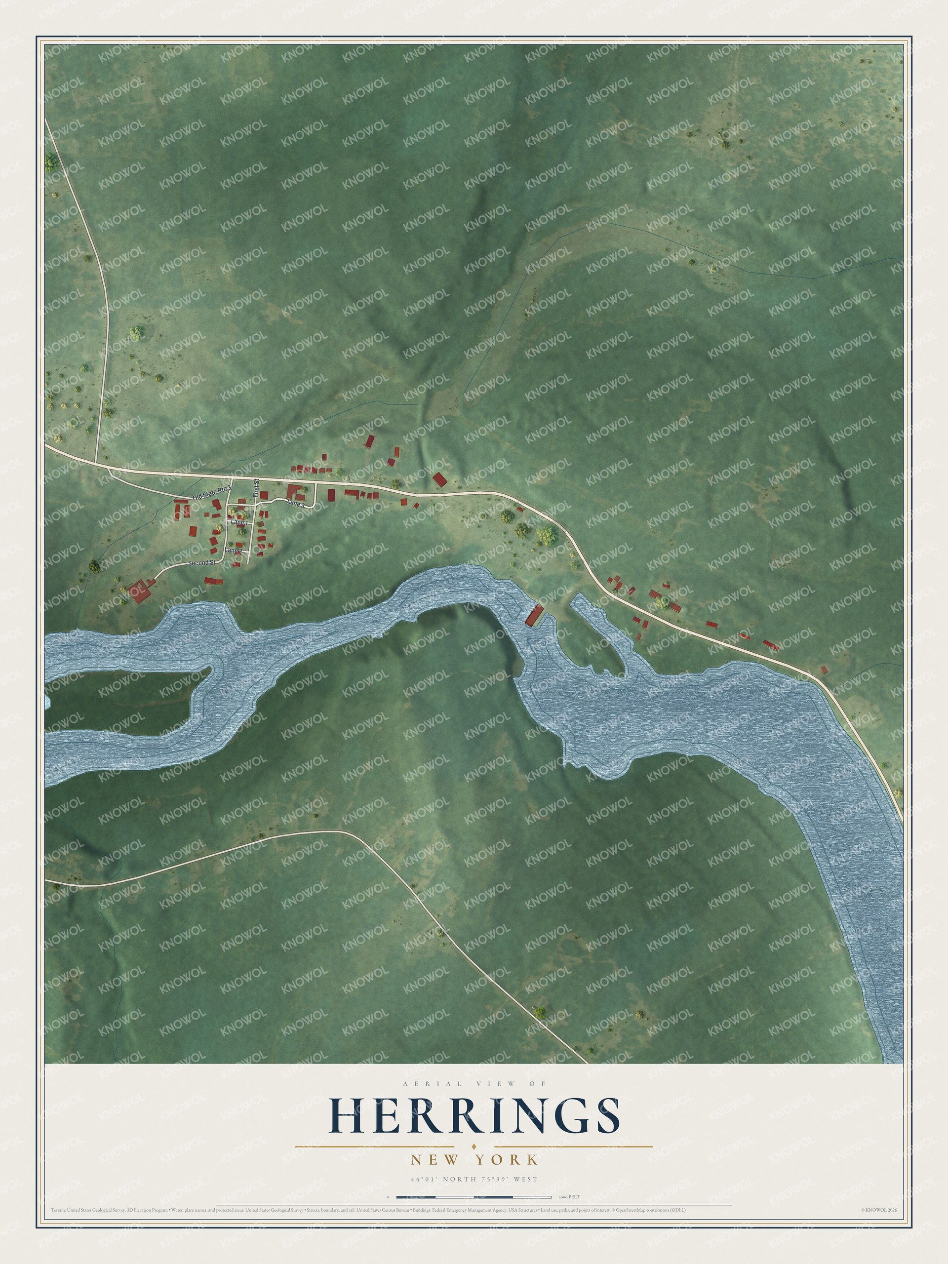 Watermarked full-map preview of Herrings, New York