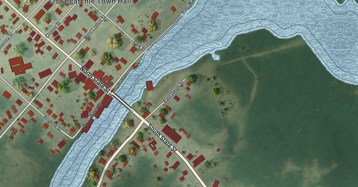 Detailed Map of Heuvelton, New York