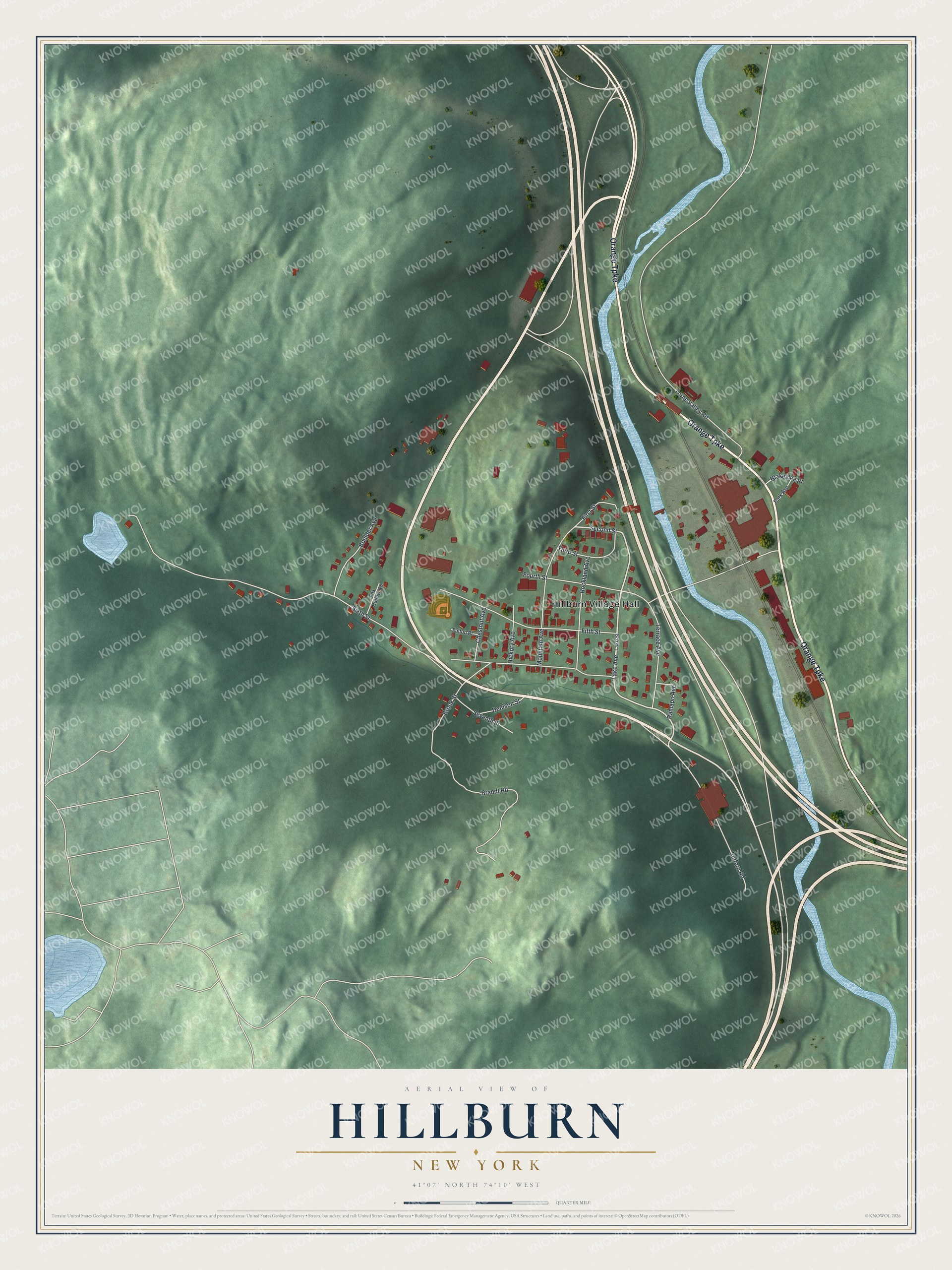 Watermarked full-map preview of Hillburn, New York