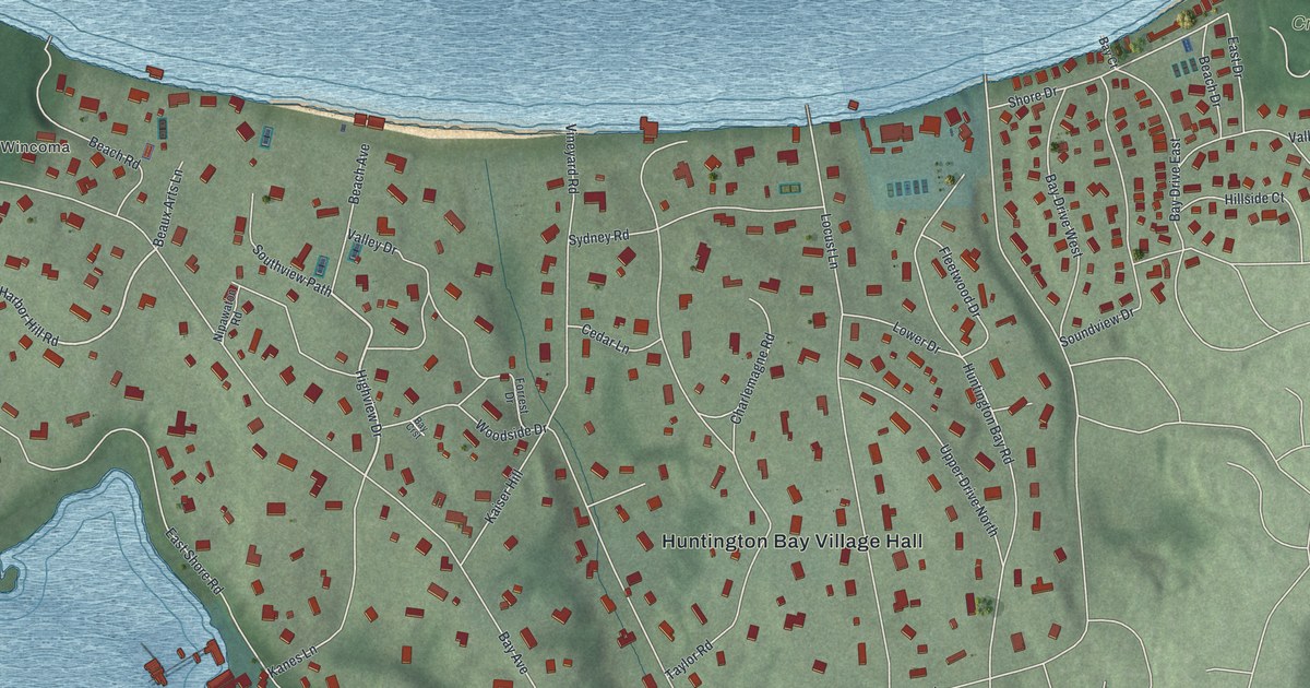 Map of Huntington Bay, New York in 2026