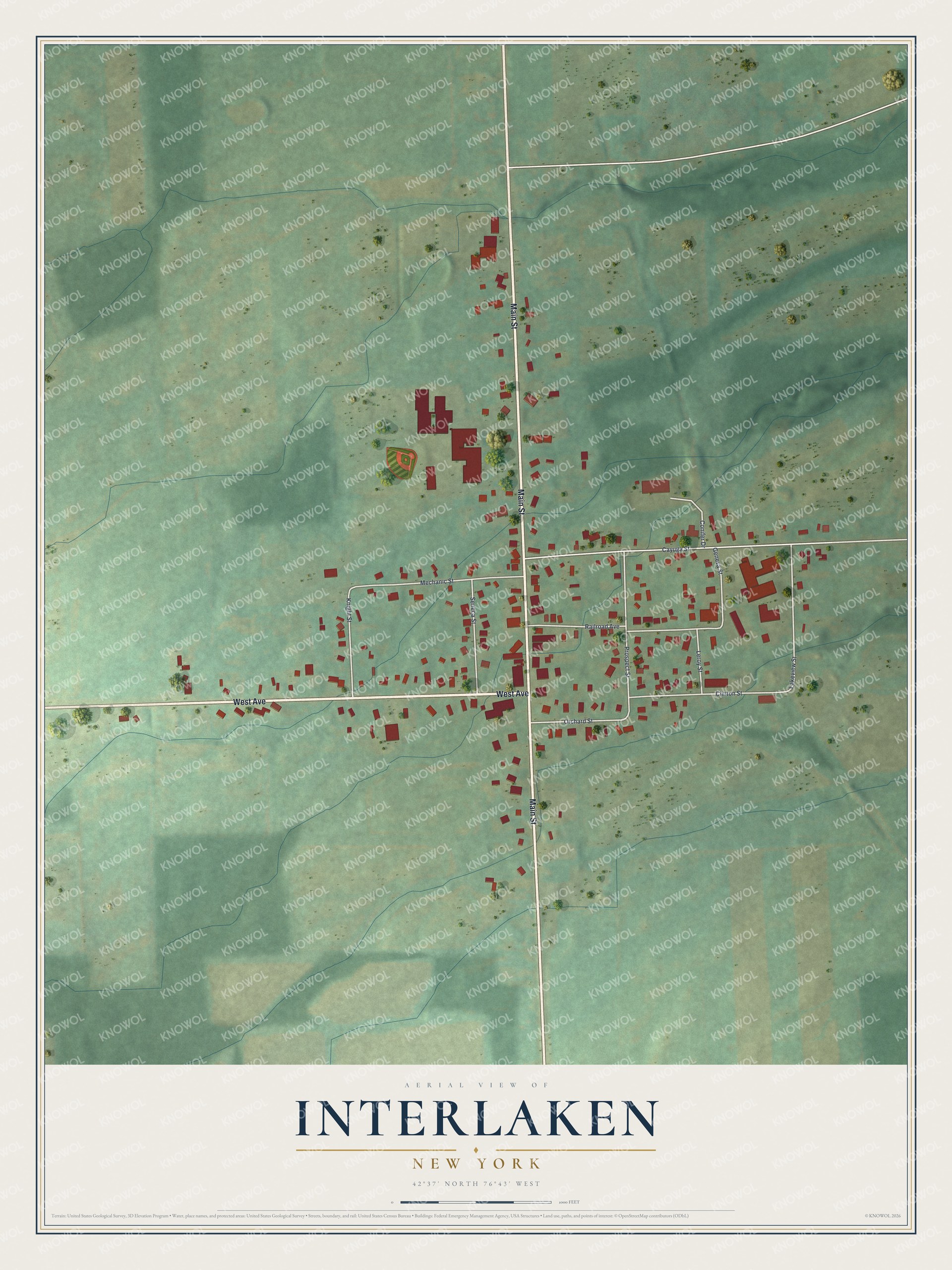 Watermarked full-map preview of Interlaken, New York