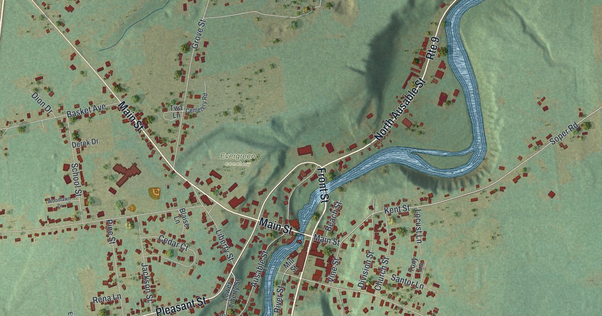 Map of Keeseville, New York in 2026