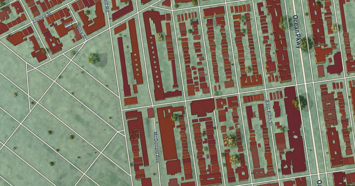 Detailed Map of Kensington, Brooklyn, New York