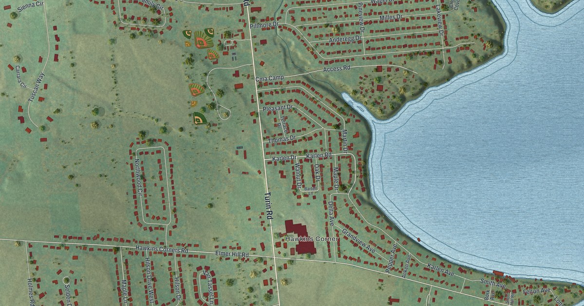 Map of Lake Delta, New York in 2026