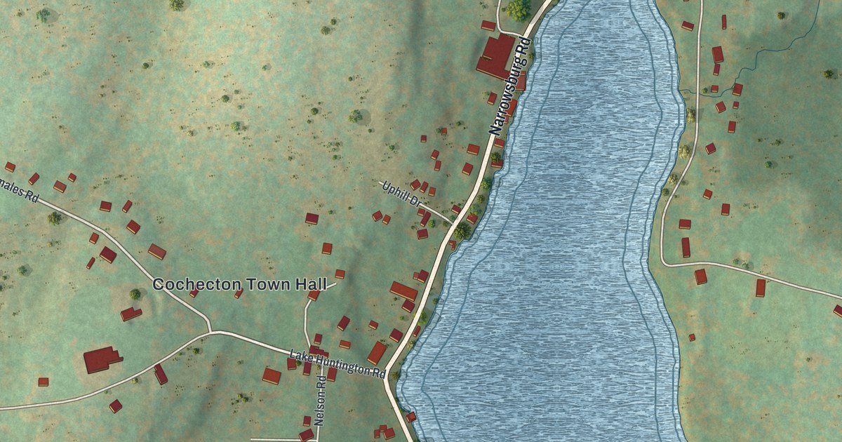 Map of Lake Huntington, New York in 2026