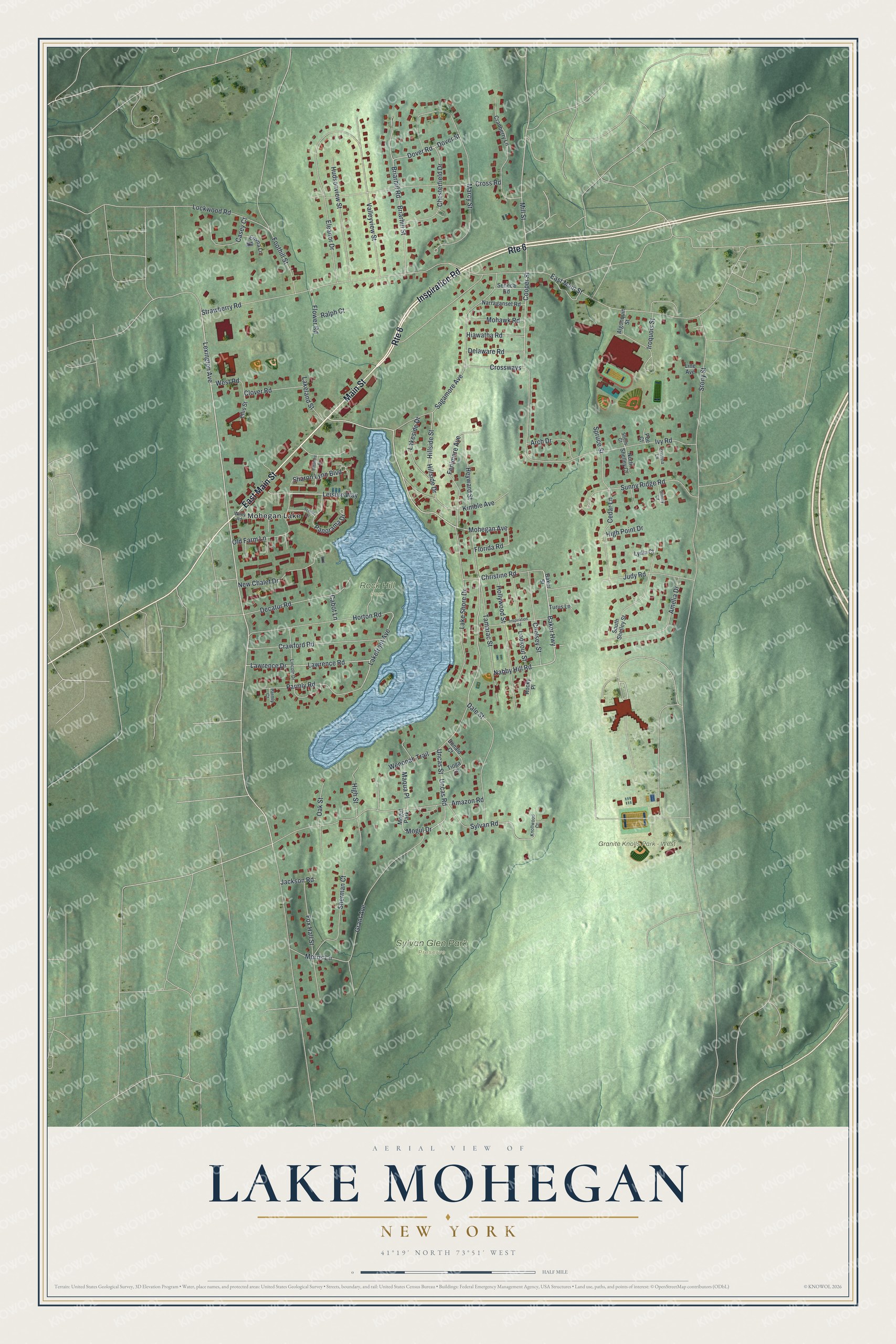 Watermarked full-map preview of Lake Mohegan, New York