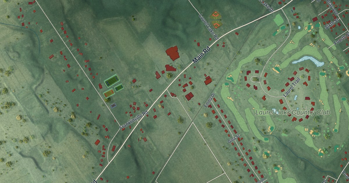 Map of Laurel, New York in 2026