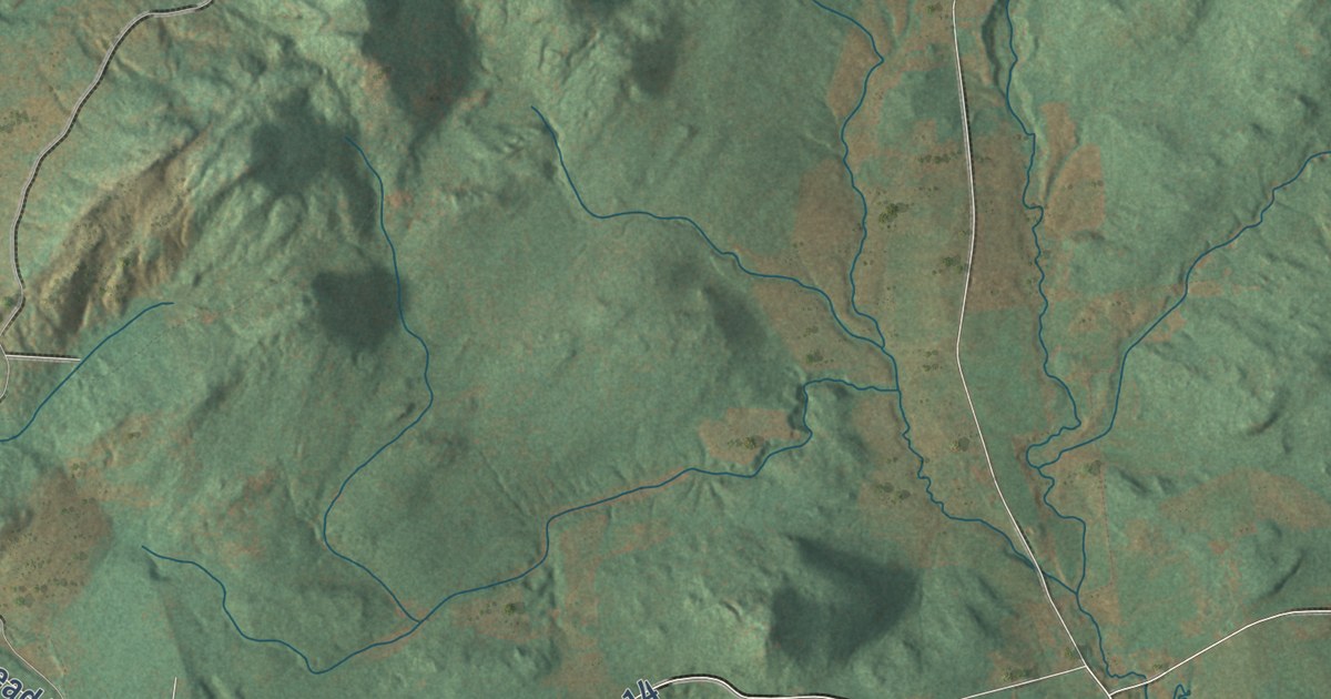 Close-up of streets and buildings in Lewis, Essex County, New York