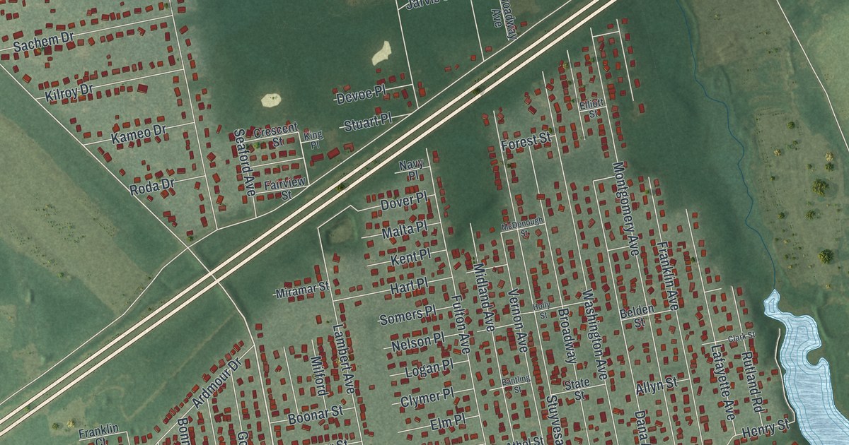 Map of Mastic, New York in 2026