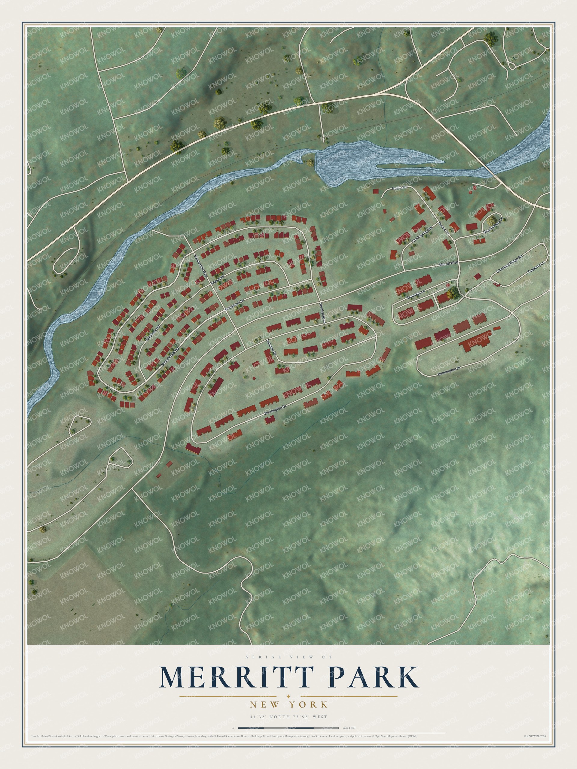 Watermarked full-map preview of Merritt Park, New York