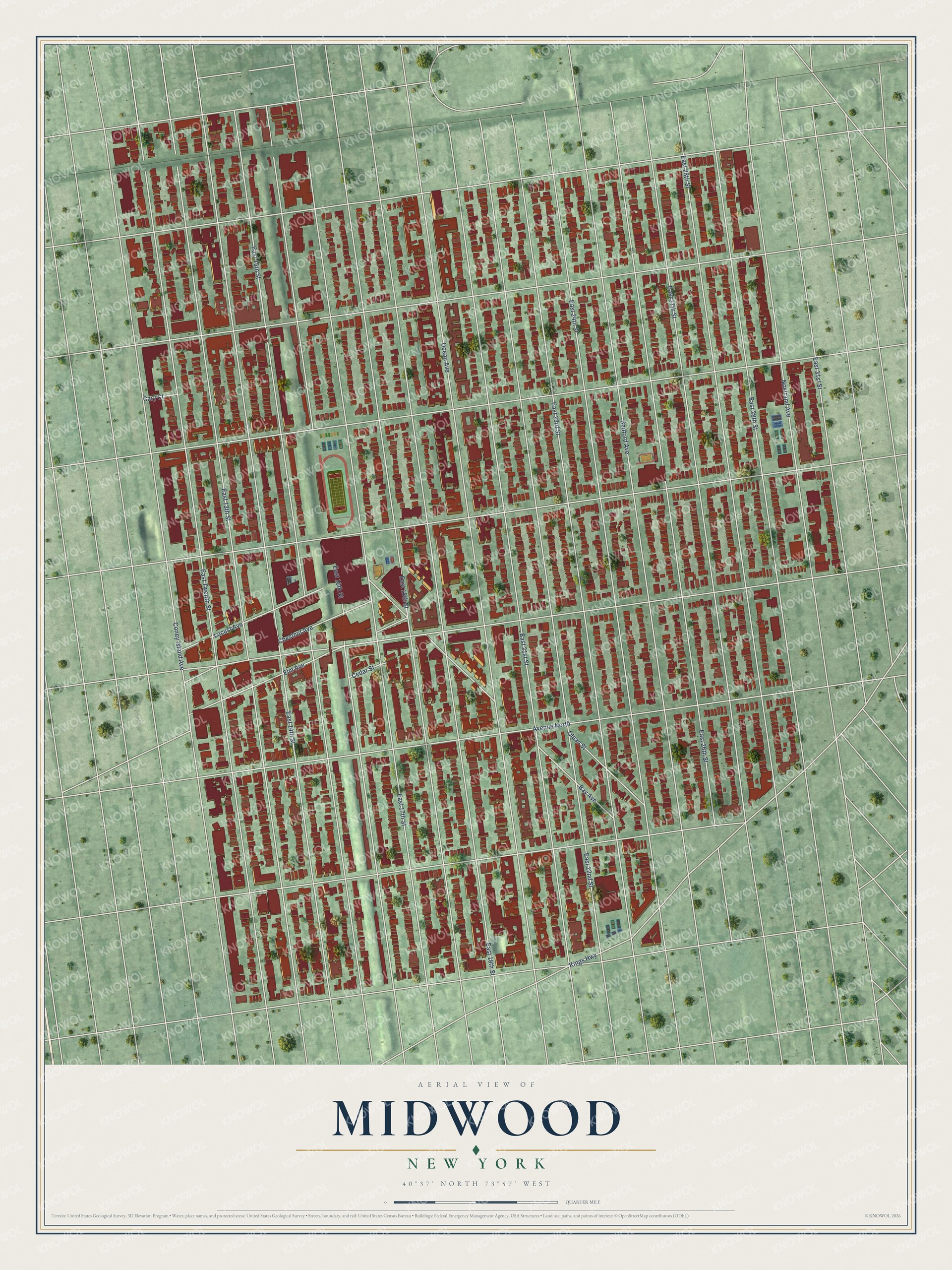 Watermarked full-map preview of Midwood, New York