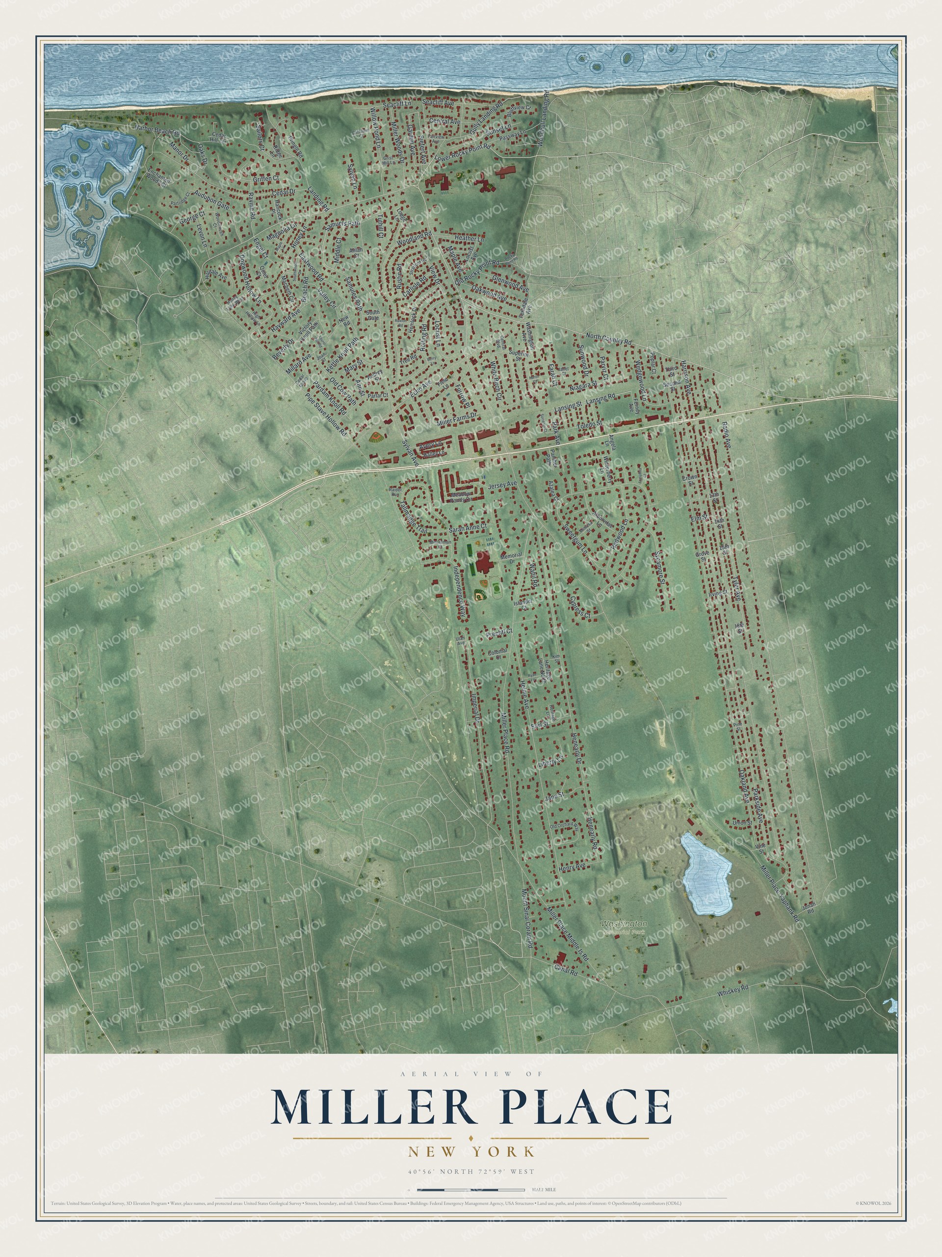 Watermarked full-map preview of Miller Place, New York
