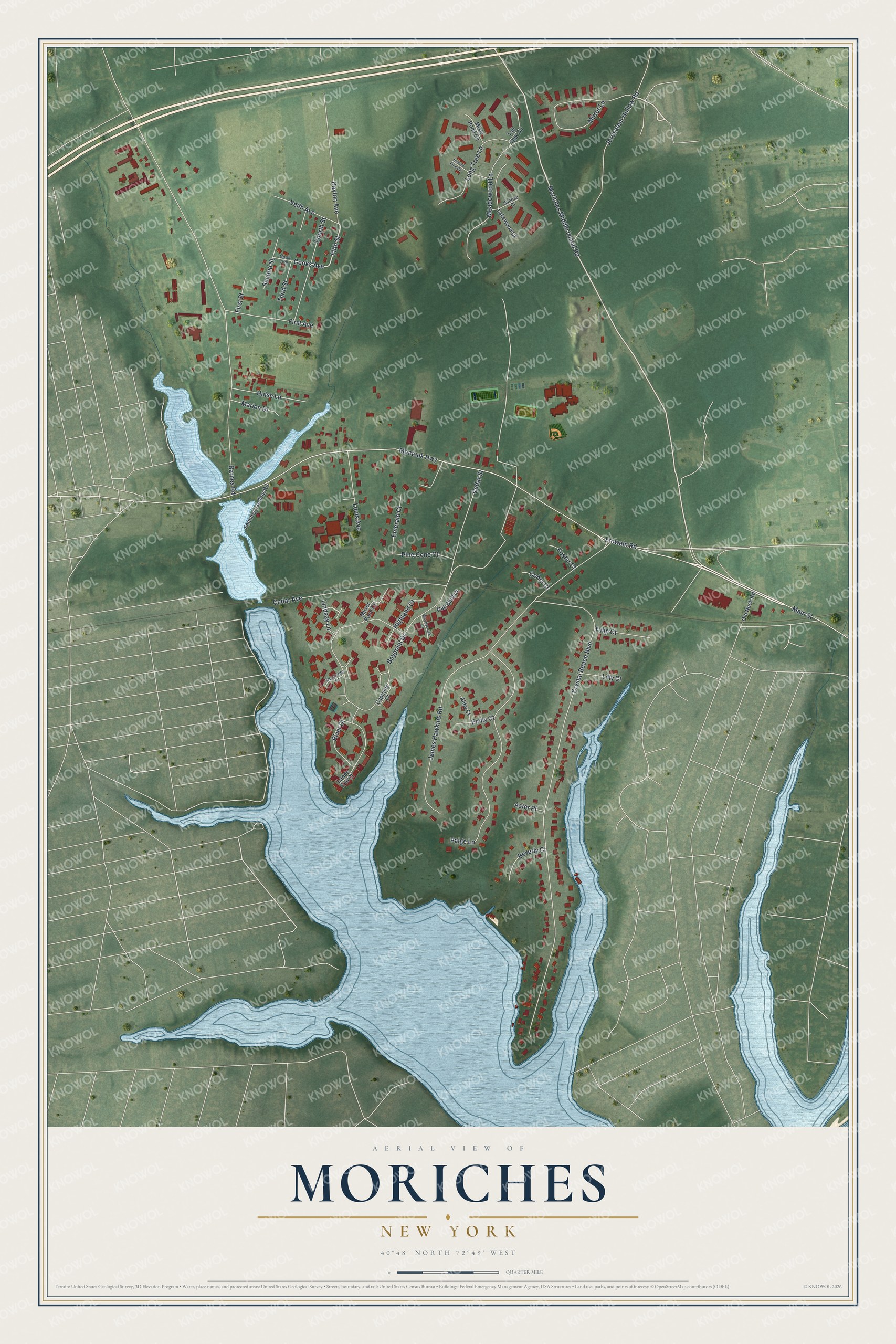 Watermarked full-map preview of Moriches, New York
