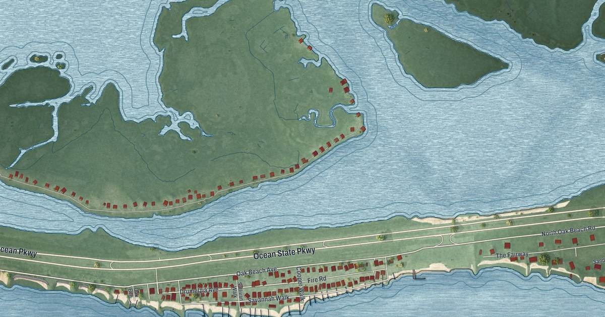 Map of Oak Beach, New York in 2026
