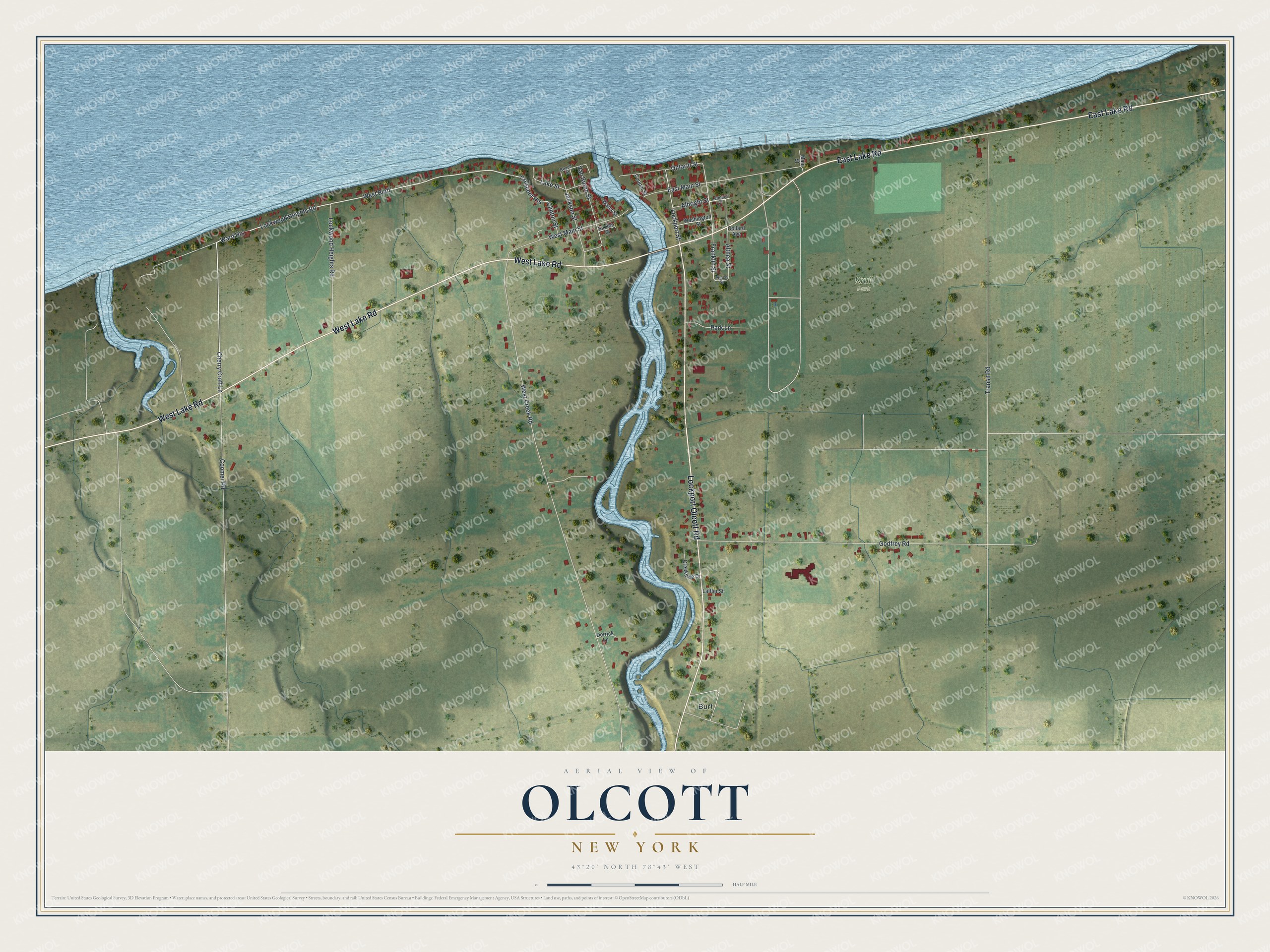 Watermarked full-map preview of Olcott, New York