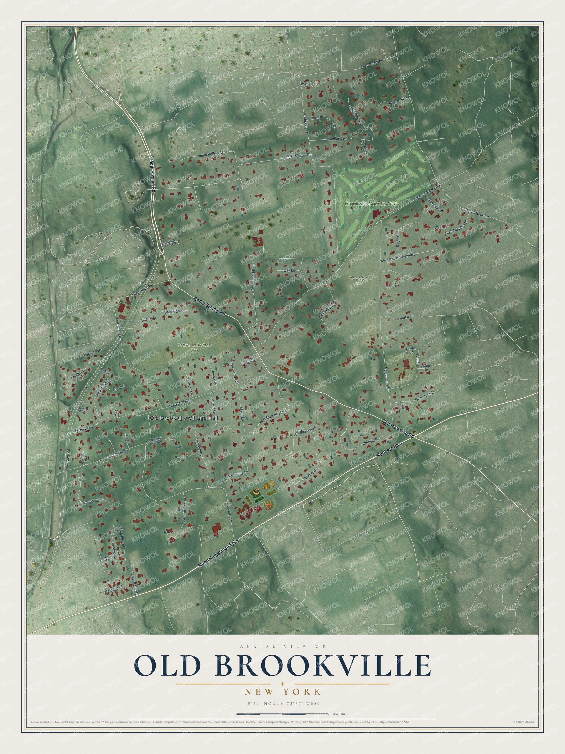 Watermarked full-map preview of Old Brookville, New York