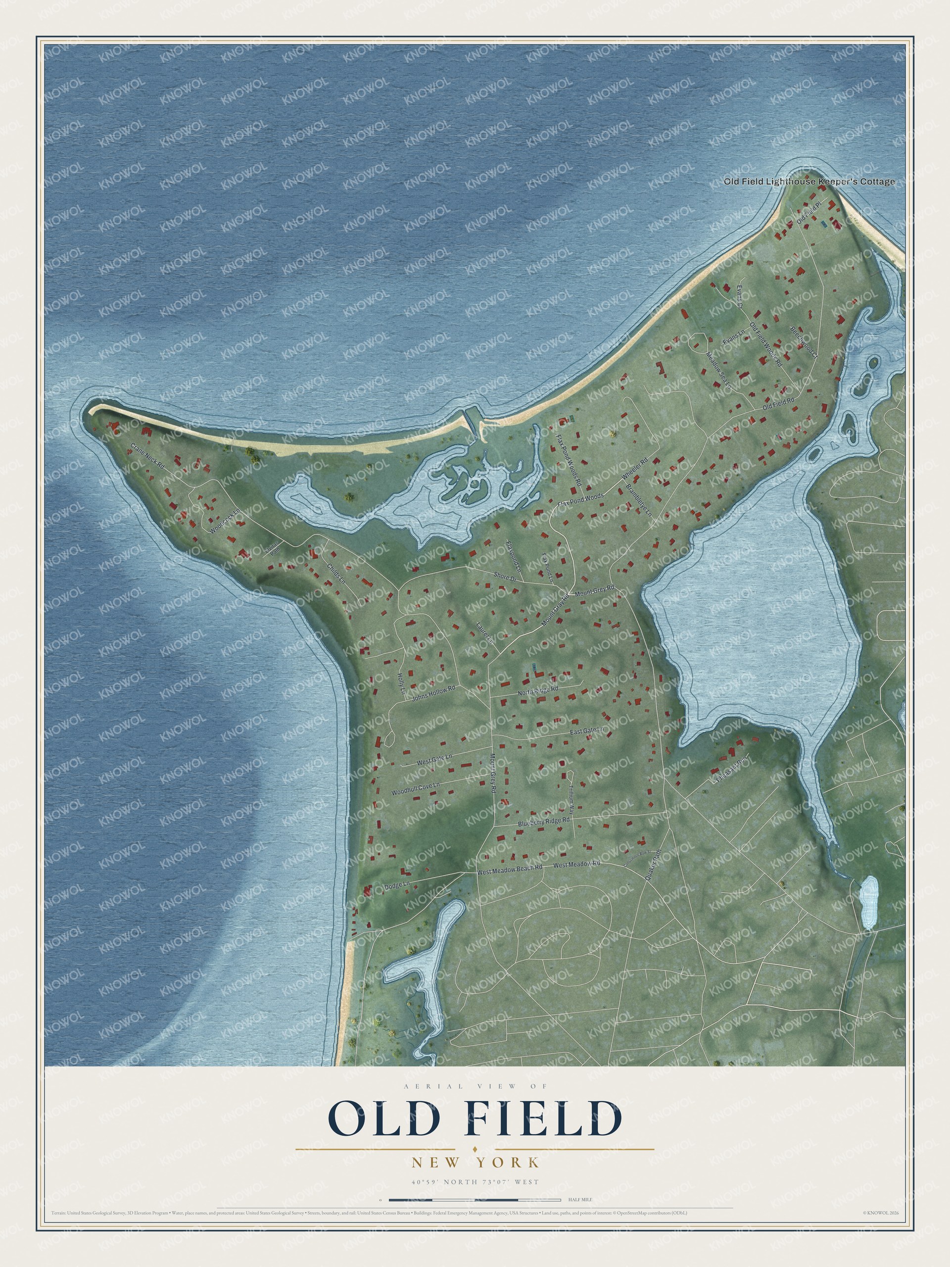 Watermarked full-map preview of Old Field, New York
