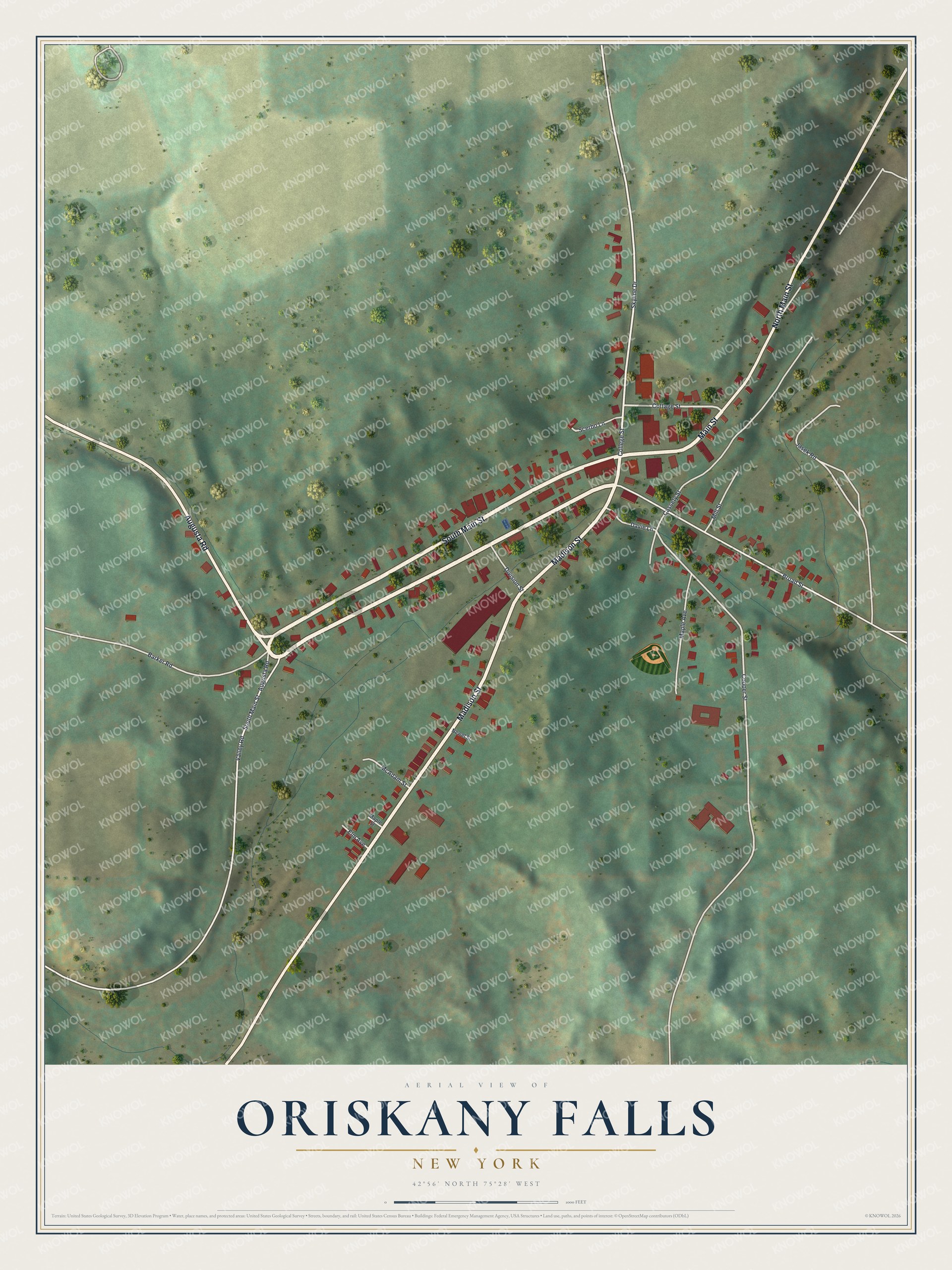 Watermarked full-map preview of Oriskany Falls, New York