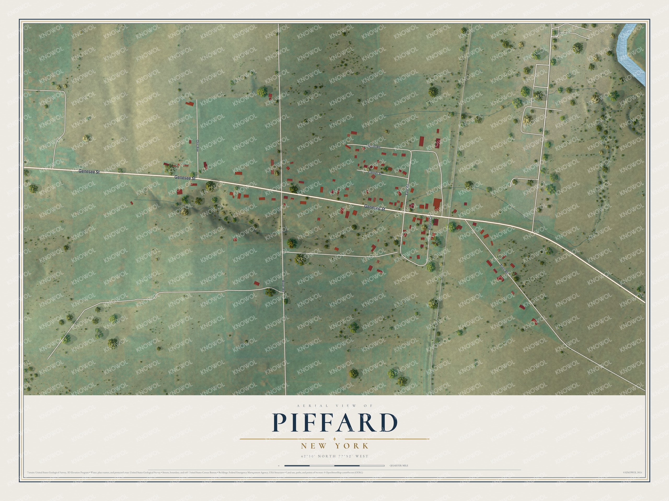 Watermarked full-map preview of Piffard, New York