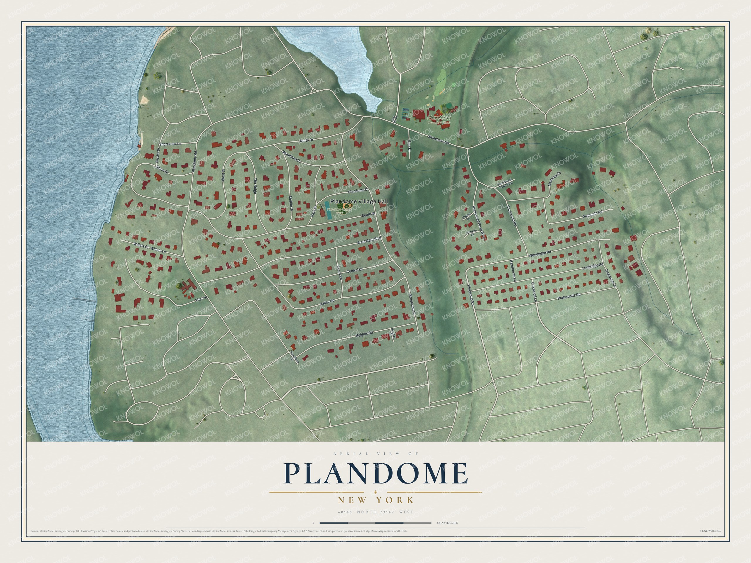 Watermarked full-map preview of Plandome, New York