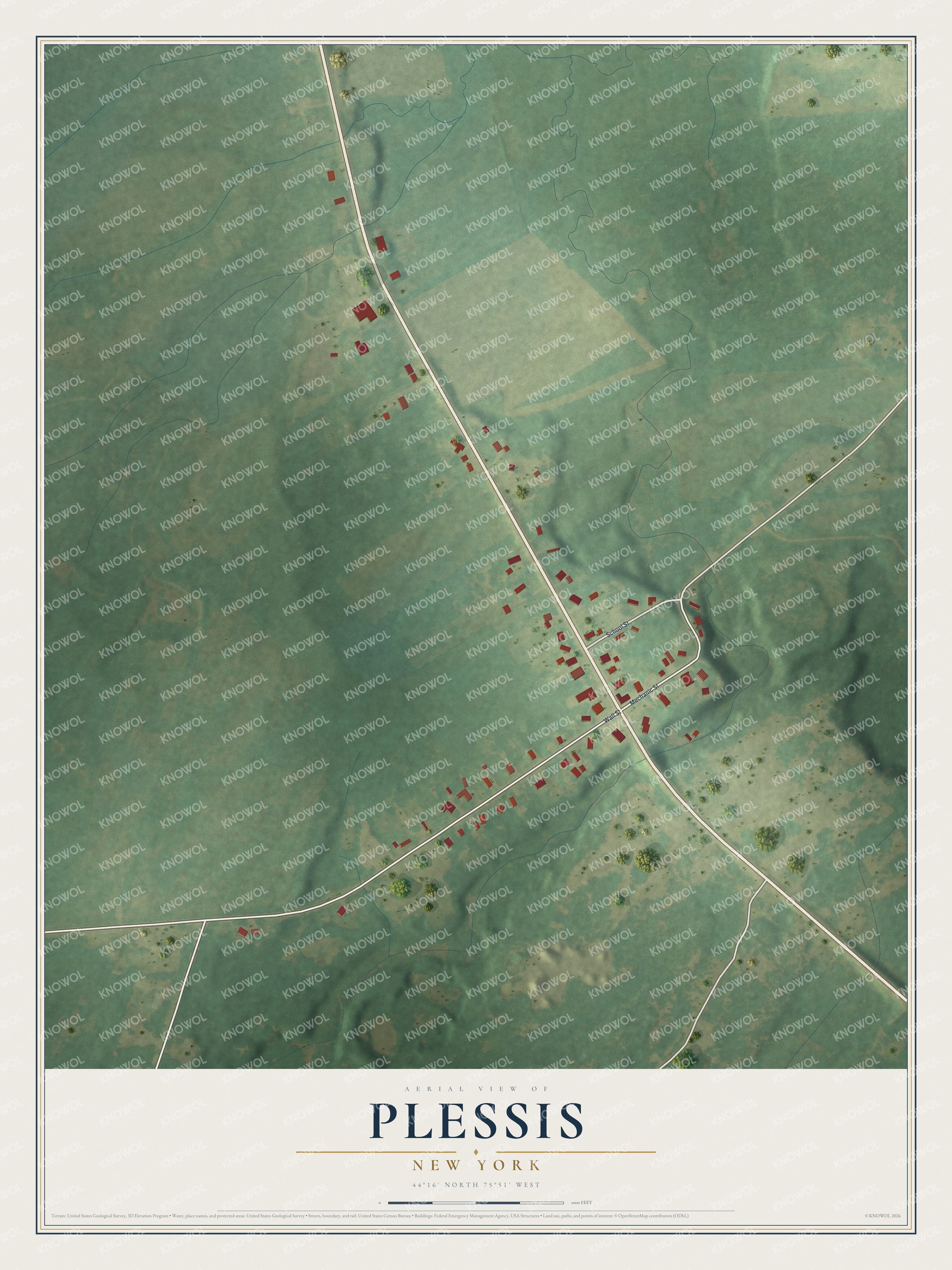 Watermarked full-map preview of Plessis, New York