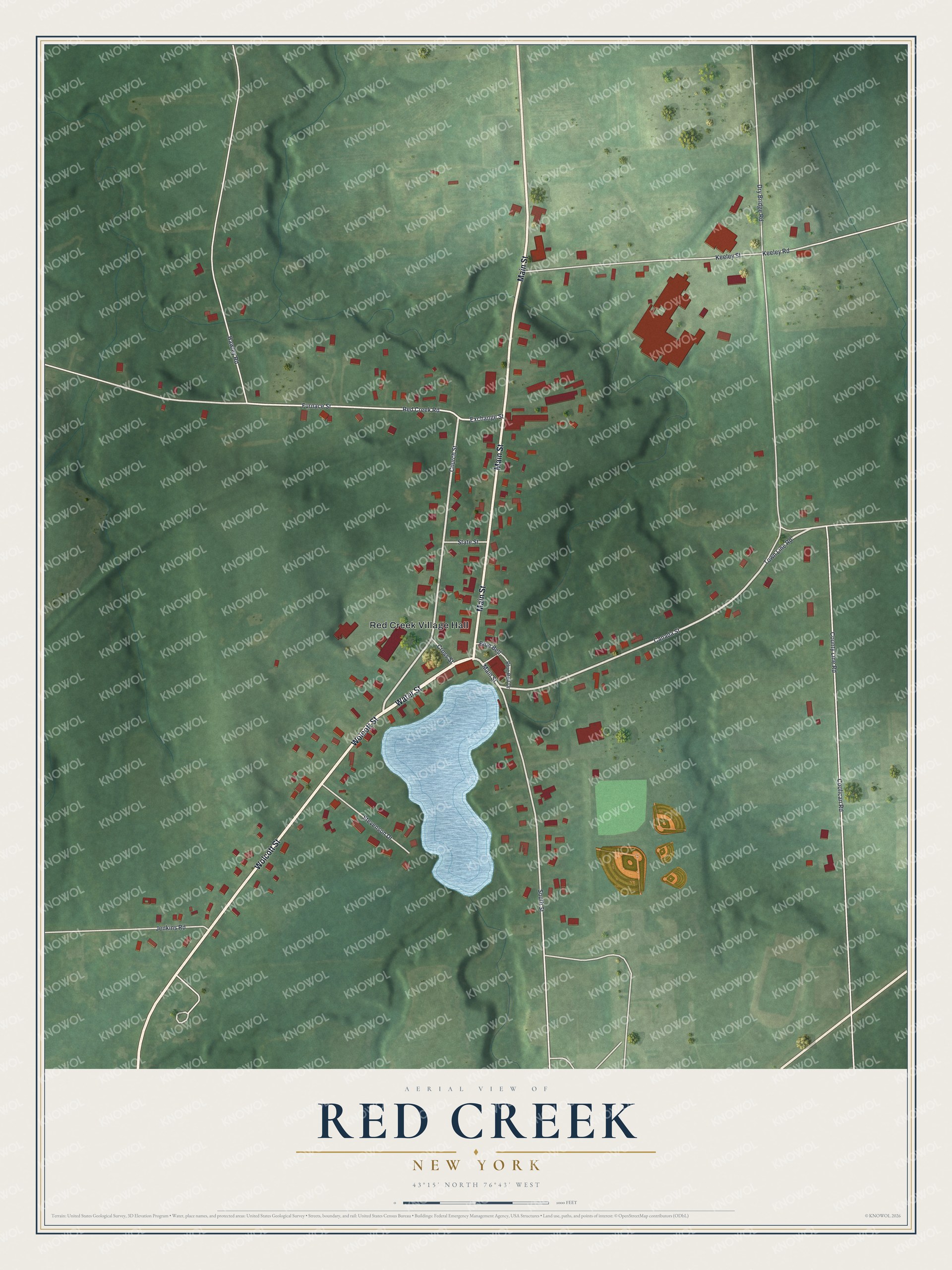 Watermarked full-map preview of Red Creek, New York