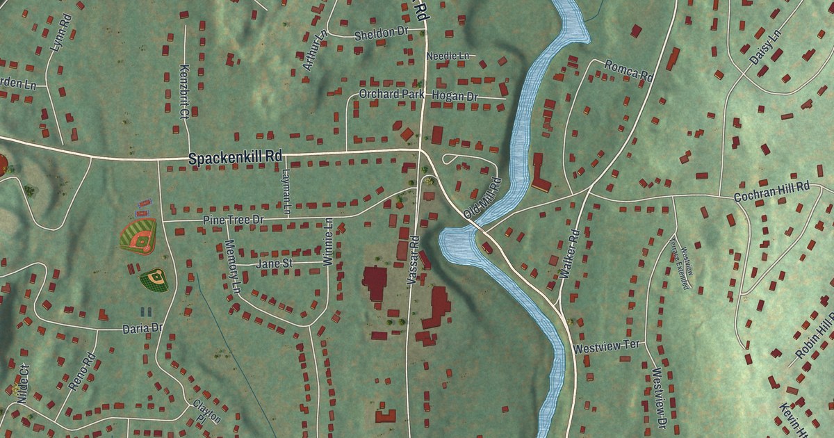 Map of Red Oaks Mill, New York in 2026