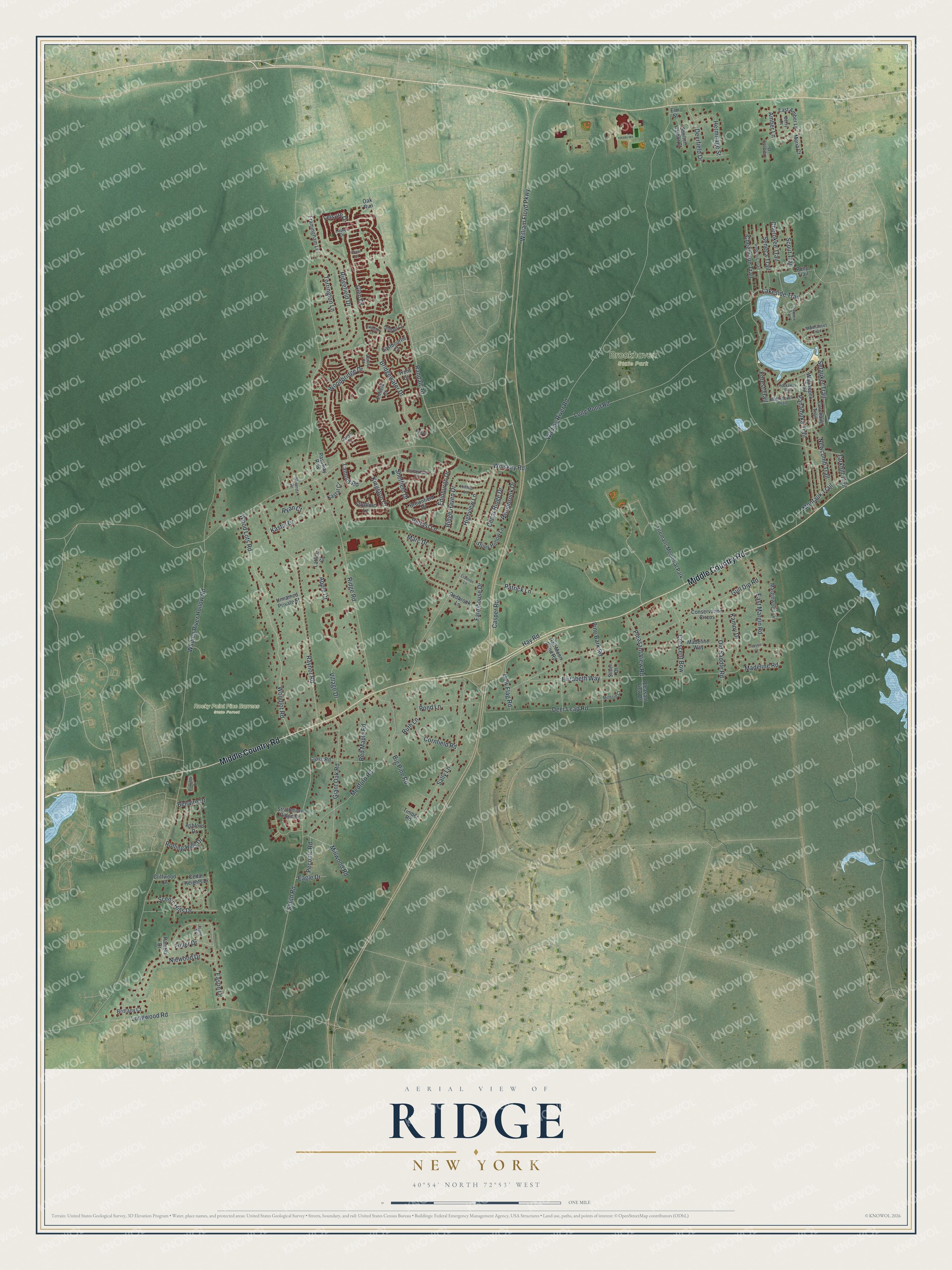 Watermarked full-map preview of Ridge, New York