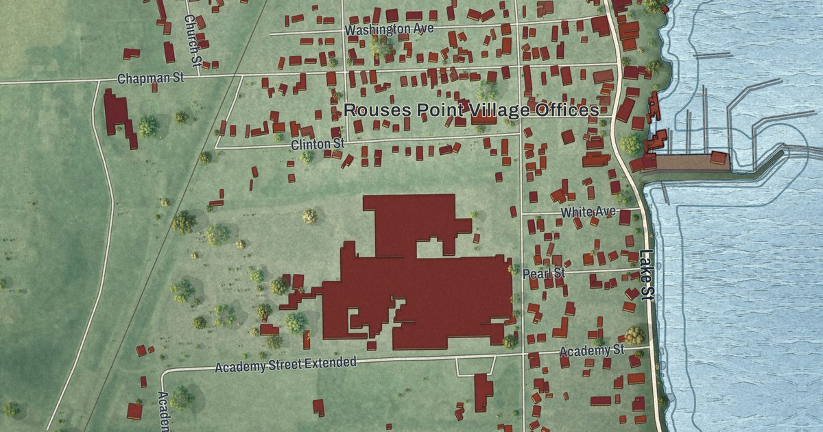Map of Rouses Point, New York in 2026
