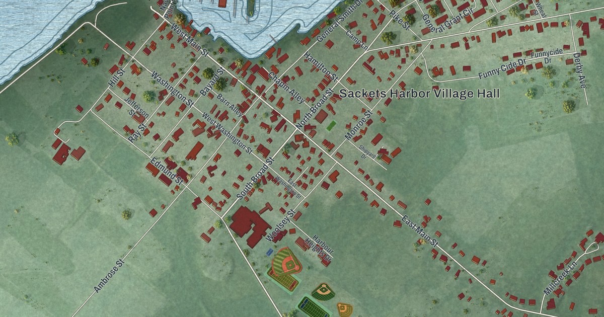 Map of Sackets Harbor, New York in 2026