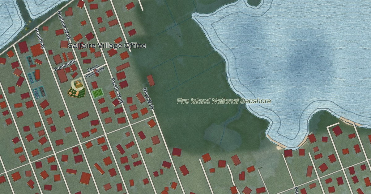 Map of Saltaire, New York in 2026