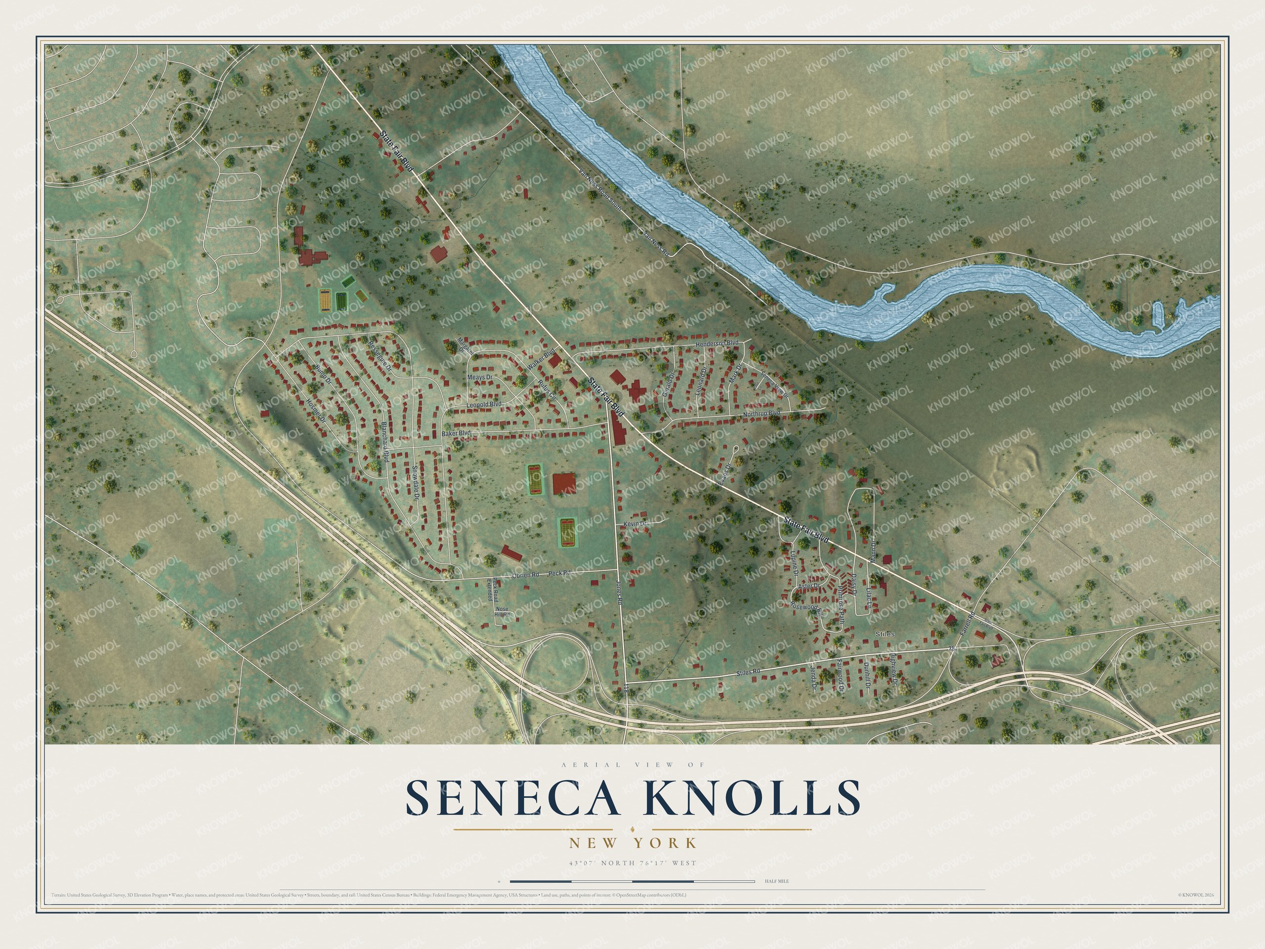 Watermarked full-map preview of Seneca Knolls, New York