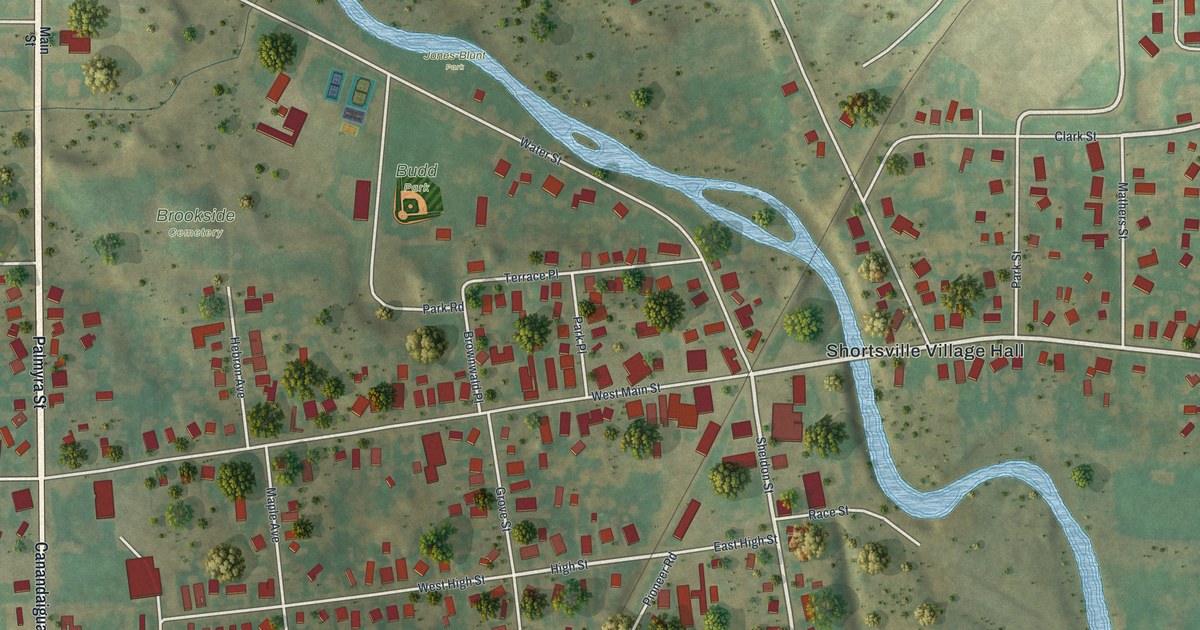 Map of Shortsville, New York in 2026