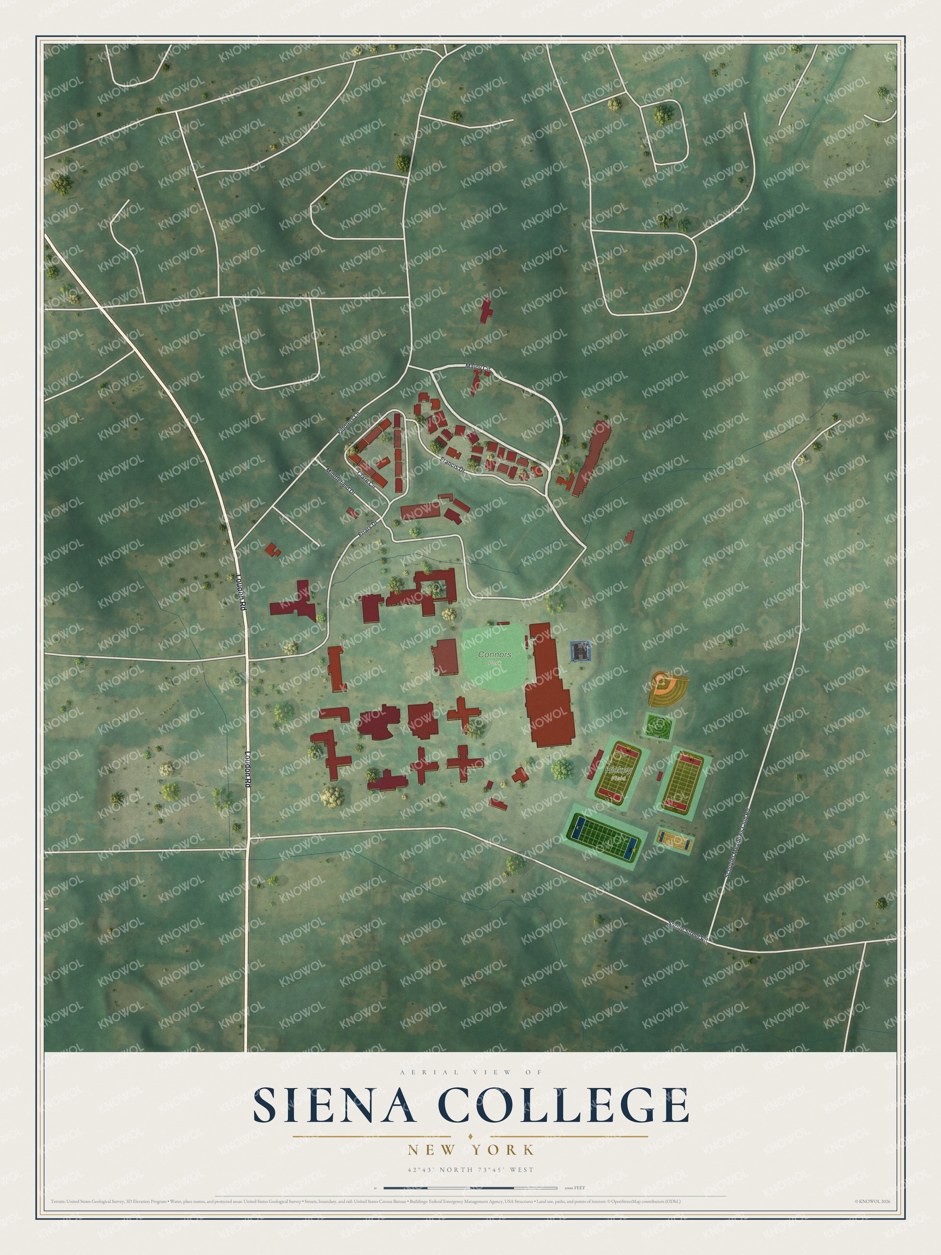 Watermarked full-map preview of Siena College, New York