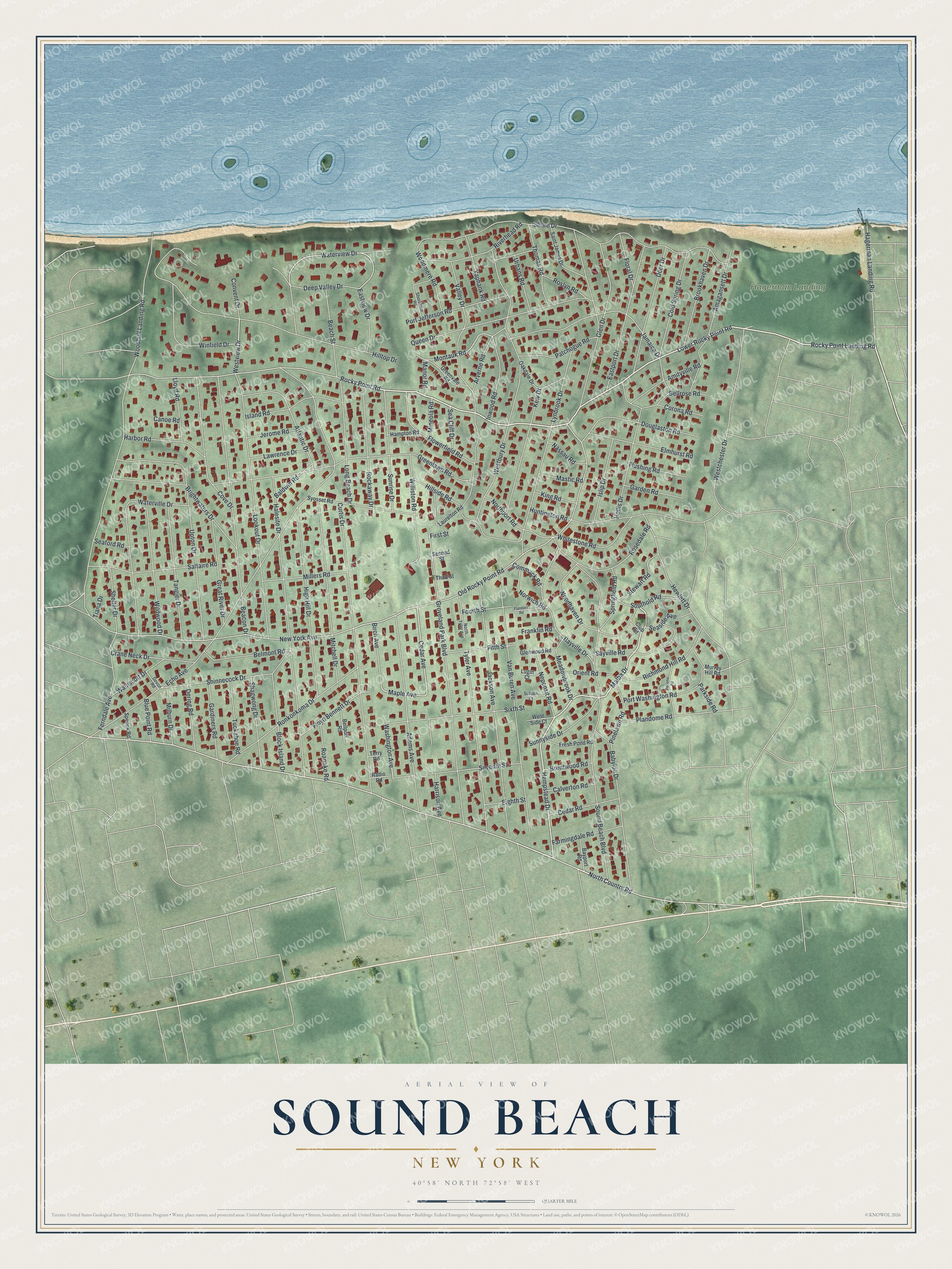 Watermarked full-map preview of Sound Beach, New York