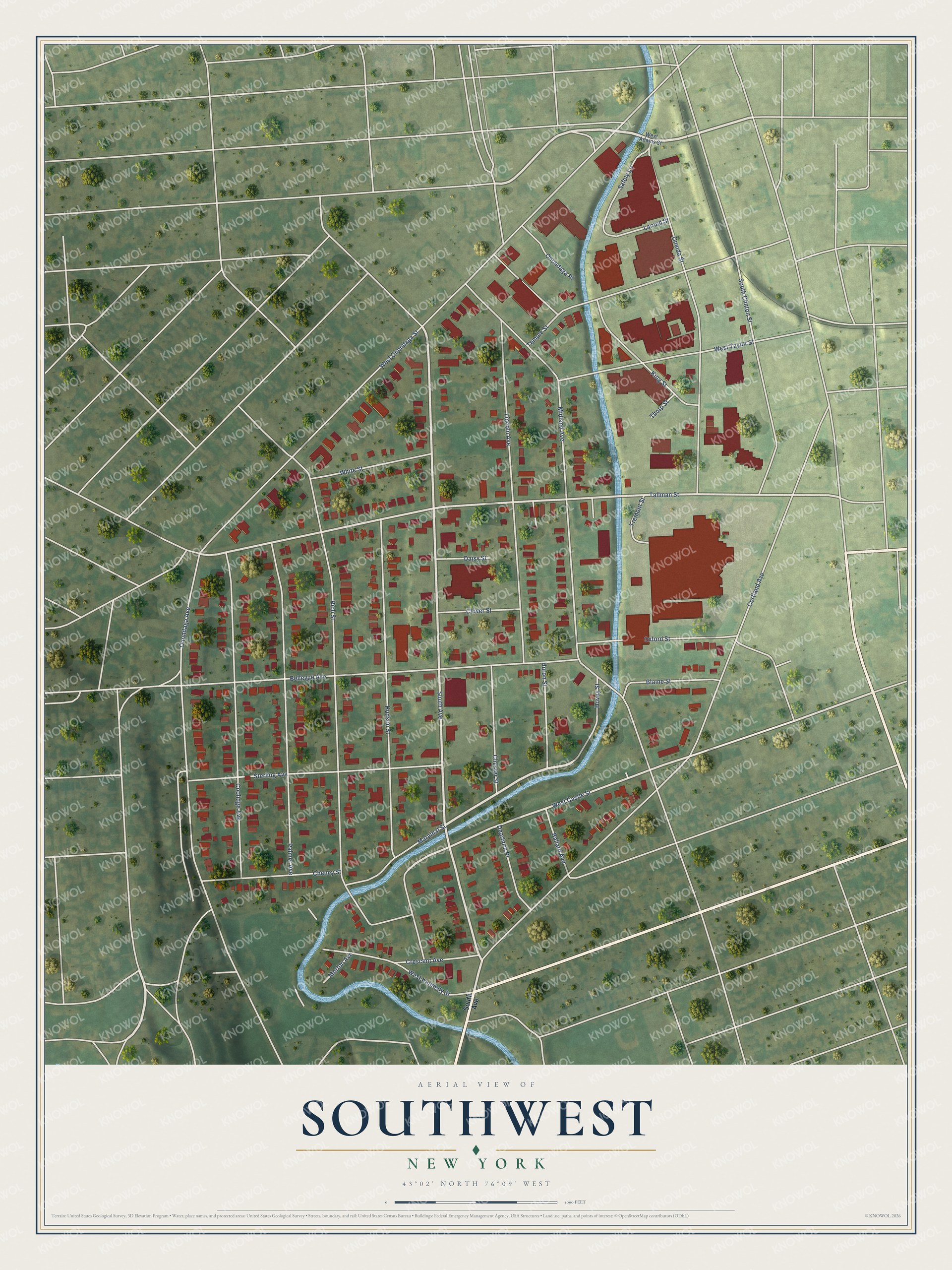 Watermarked full-map preview of Southwest, New York