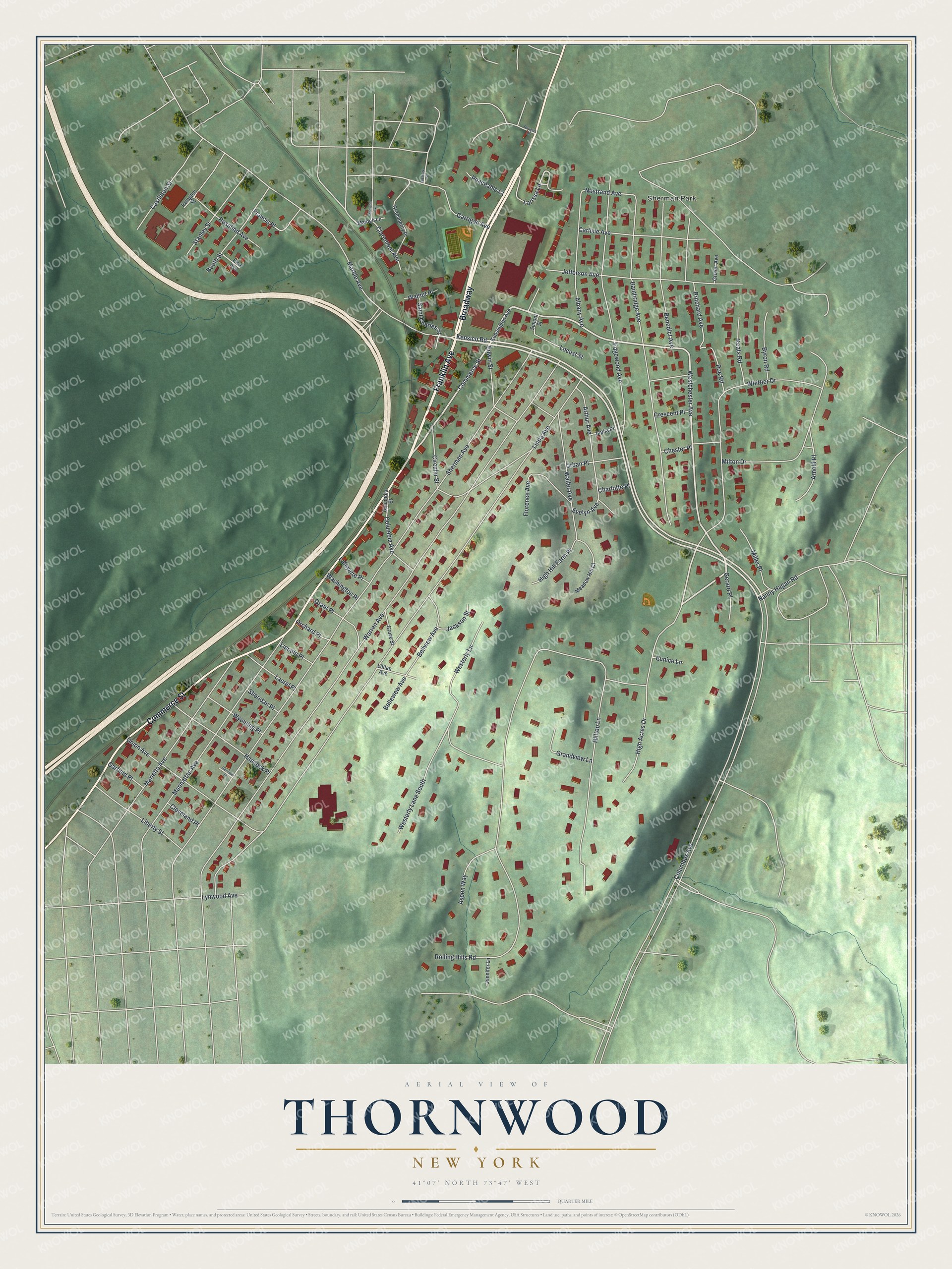 Watermarked full-map preview of Thornwood, New York