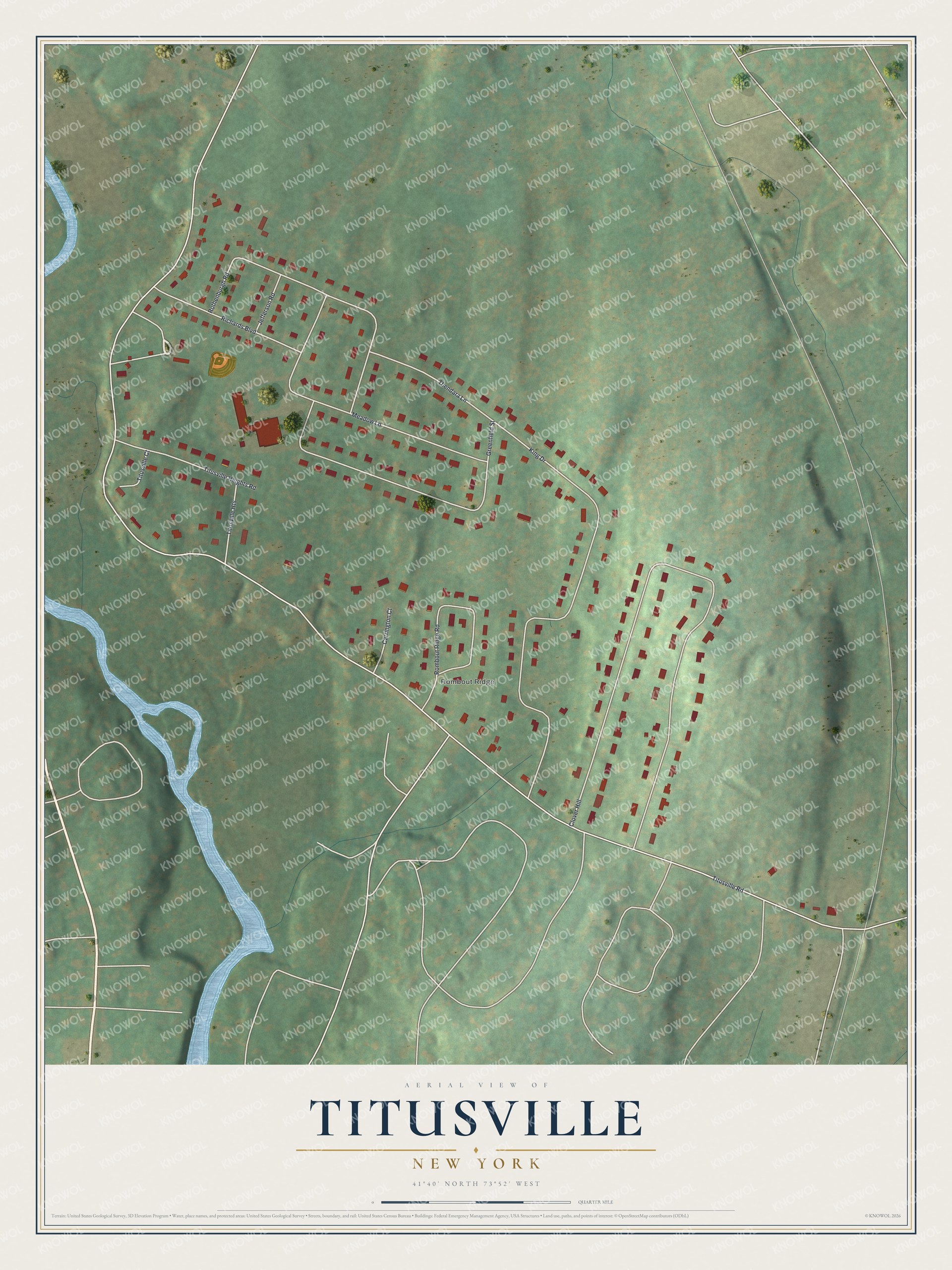 Watermarked full-map preview of Titusville, New York